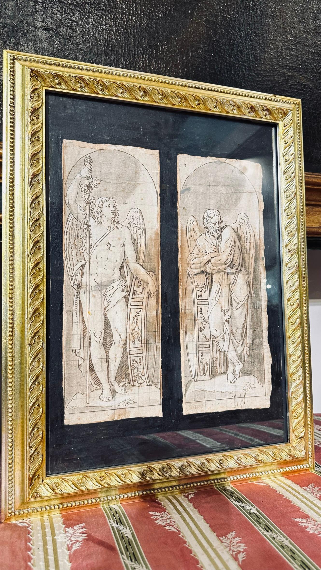 18th Century neoclassical sketches with seasons allegory In Good Condition In Firenze, FI