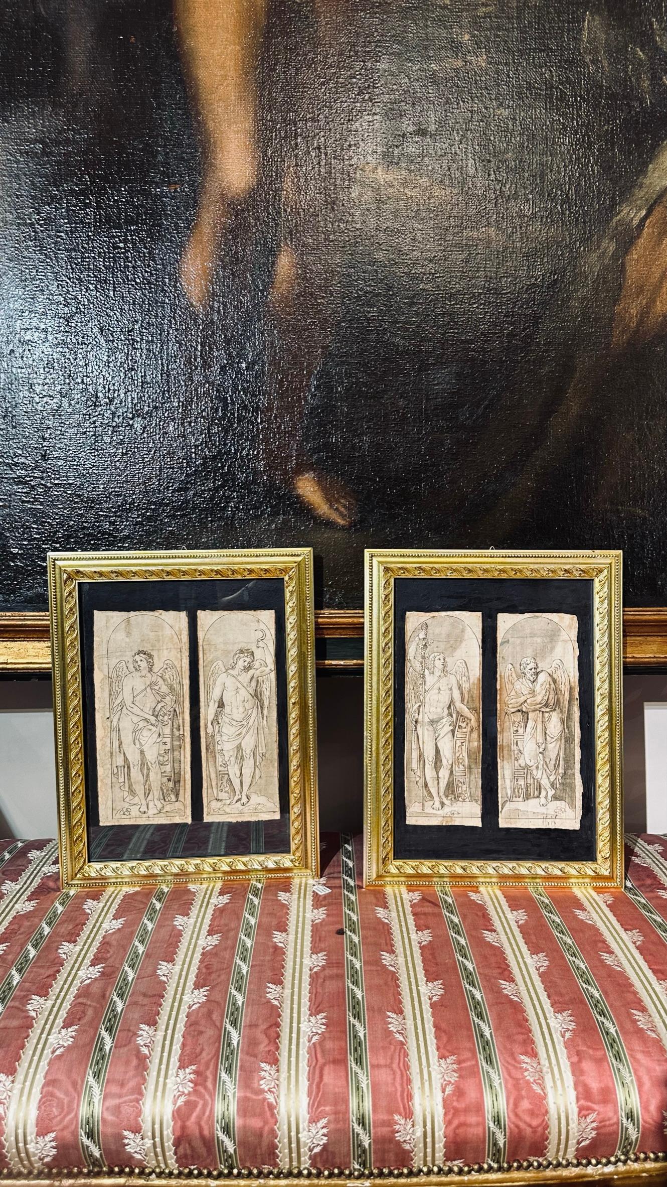 18th Century neoclassical sketches with seasons allegory For Sale 1