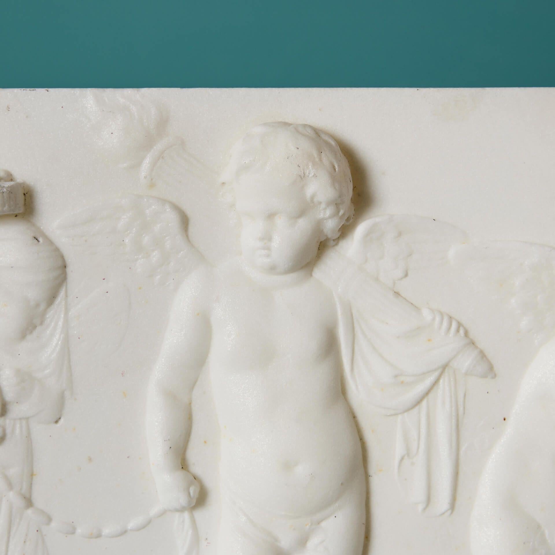 Neoclassico Tavoletta in marmo statuario neoclassica del XVIII secolo in vendita
