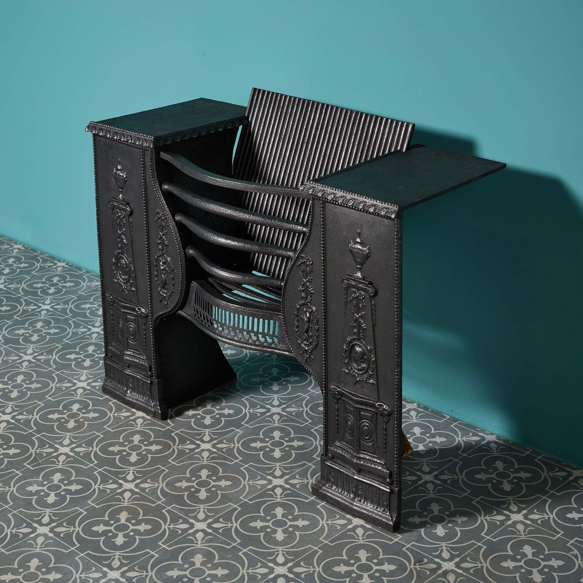 Cast 18th Century Neoclassical Style Hourglass Hob Grate For Sale