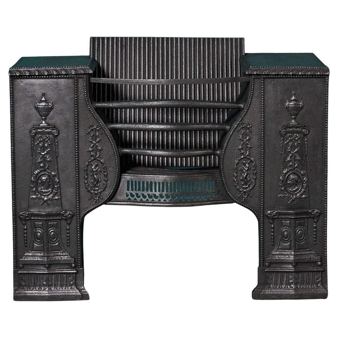 18th Century Neoclassical Style Hourglass Hob Grate For Sale