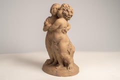 Terre cuite néoclassique du XVIIIe siècle embrassant des putti Aentin Valentin Sonnenschein