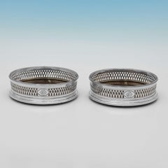 18th Century Neoclassical Wine Coasters - Hallmarked in 1790