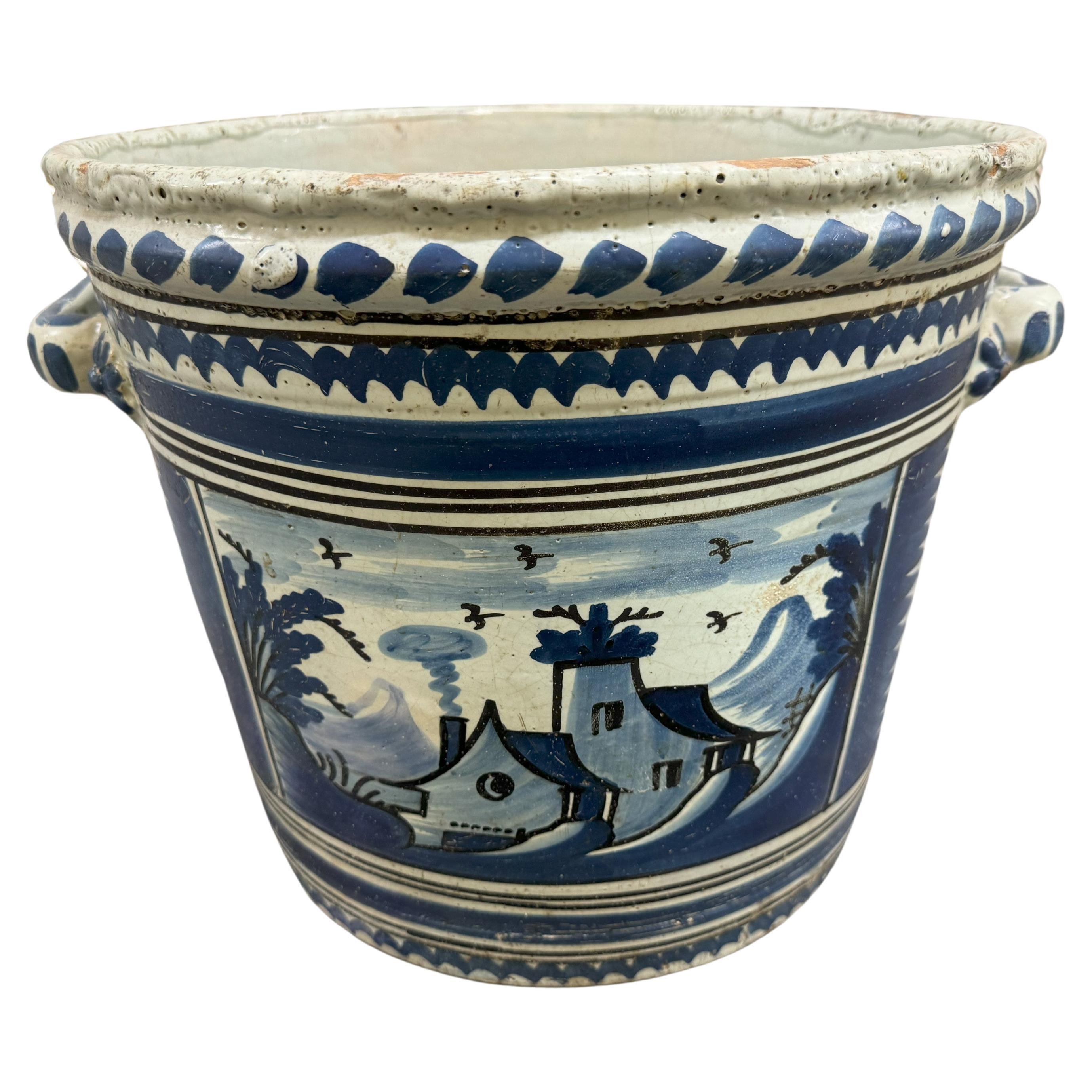 18th Century Nevers Faience 'Pot a Oranger' For Sale