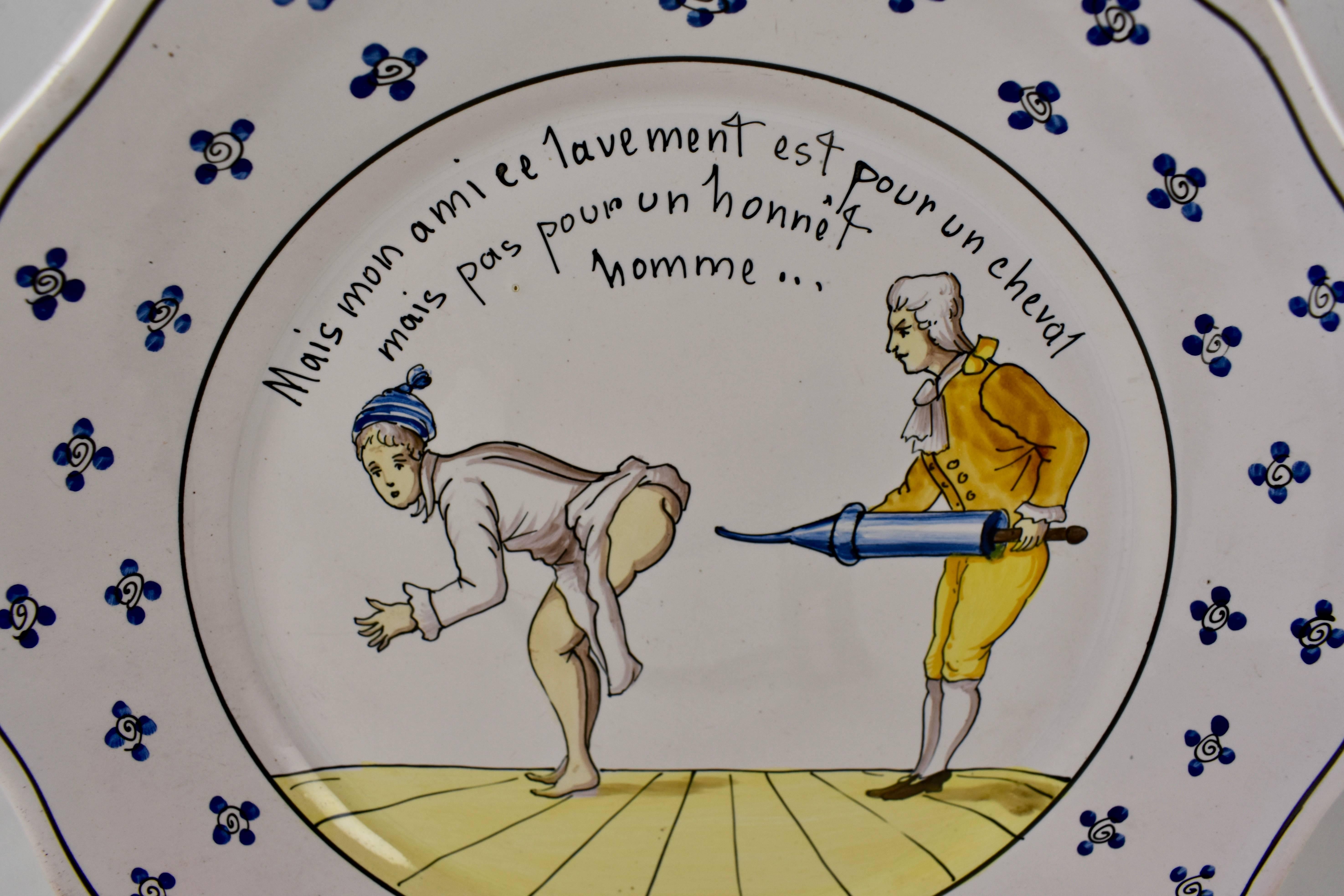 Louis XVI 18th Century Nevers French Revolution Tin-Glazed Faïence Dish, é Lavement