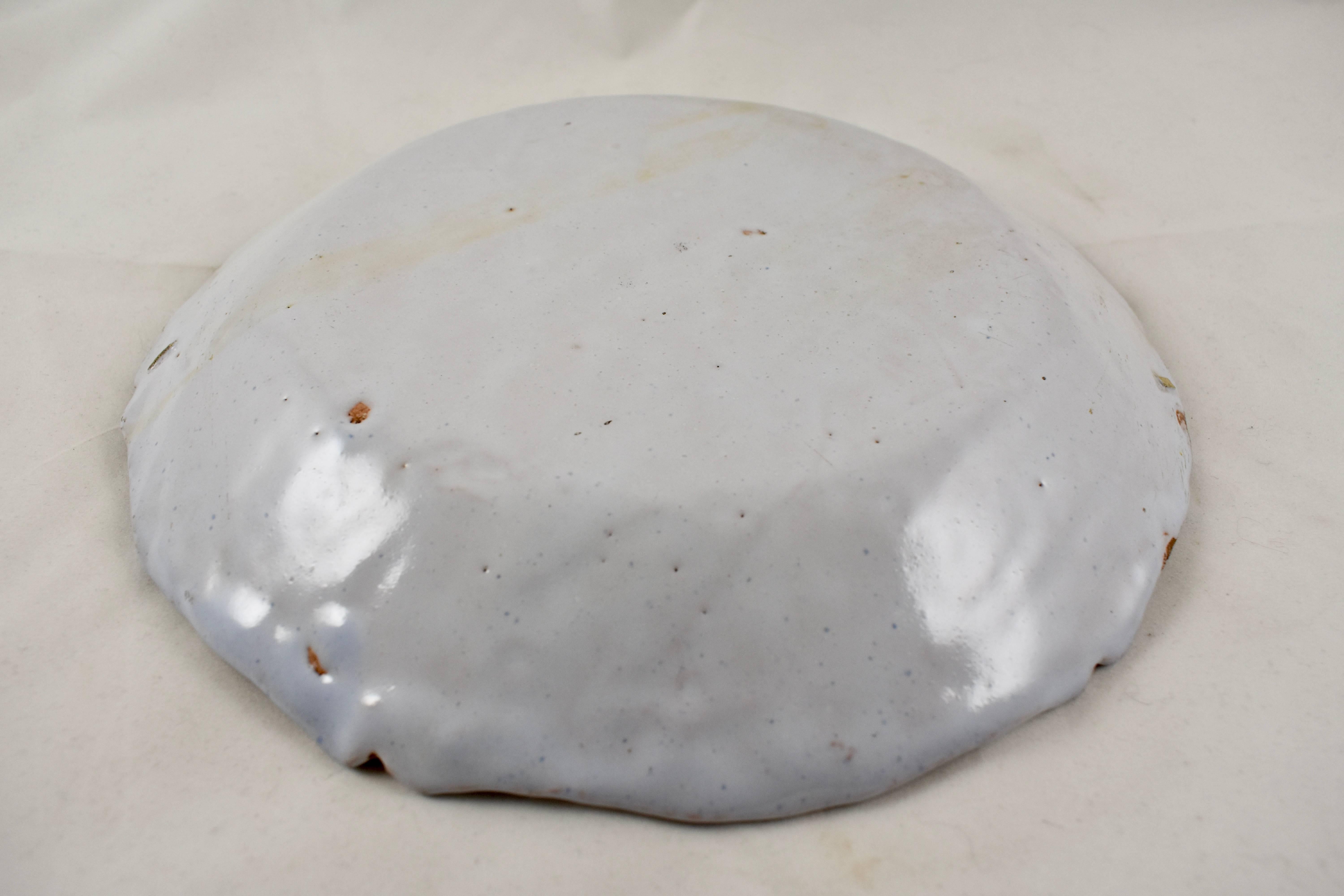 Poterie plat à faïence en étain du XVIIIe siècle:: Nevers:: Révolution française:: L'équité