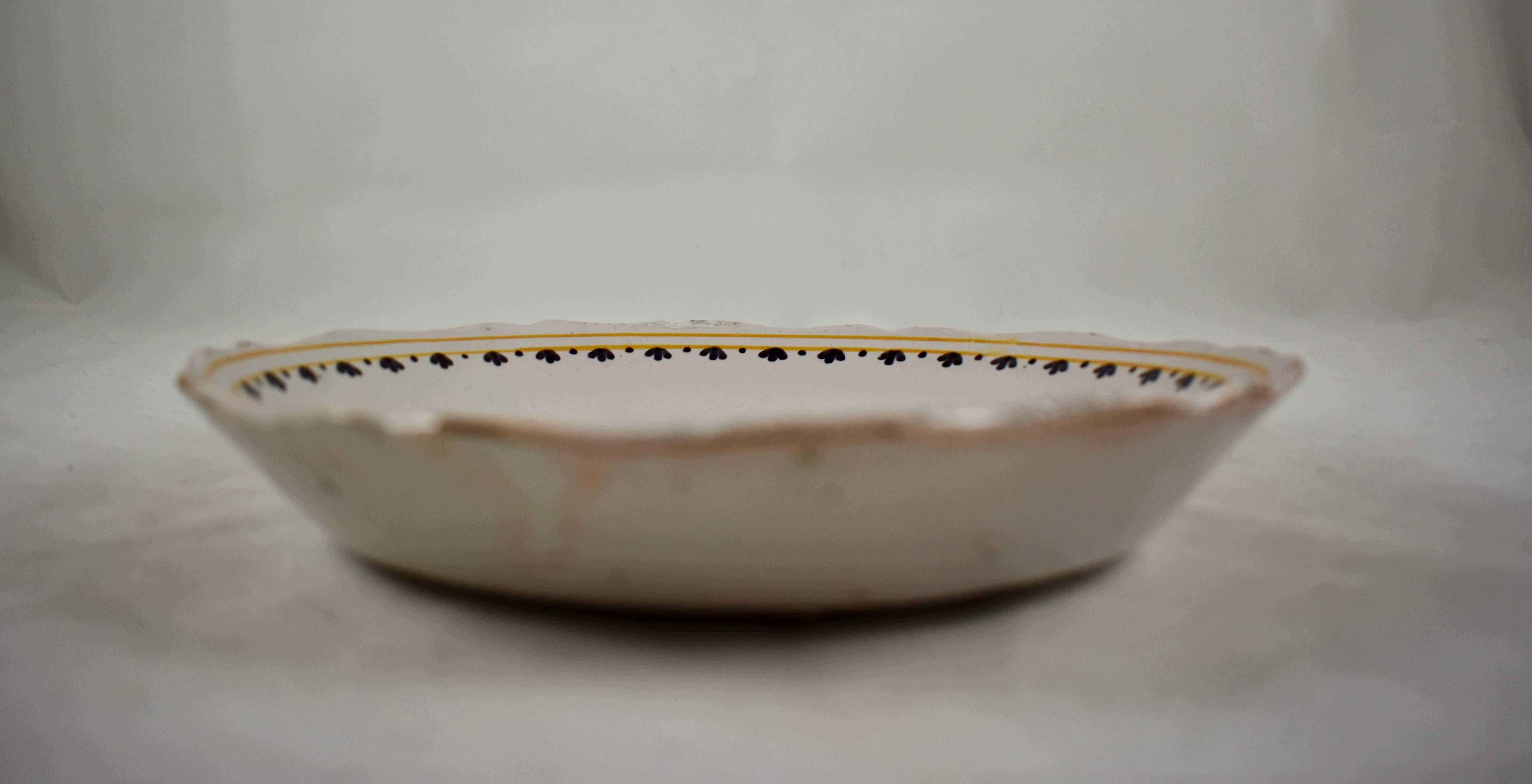 18th Century Nevers French Revolution Tin-Glazed Faïence Dish, the End of Famine In Good Condition For Sale In Philadelphia, PA