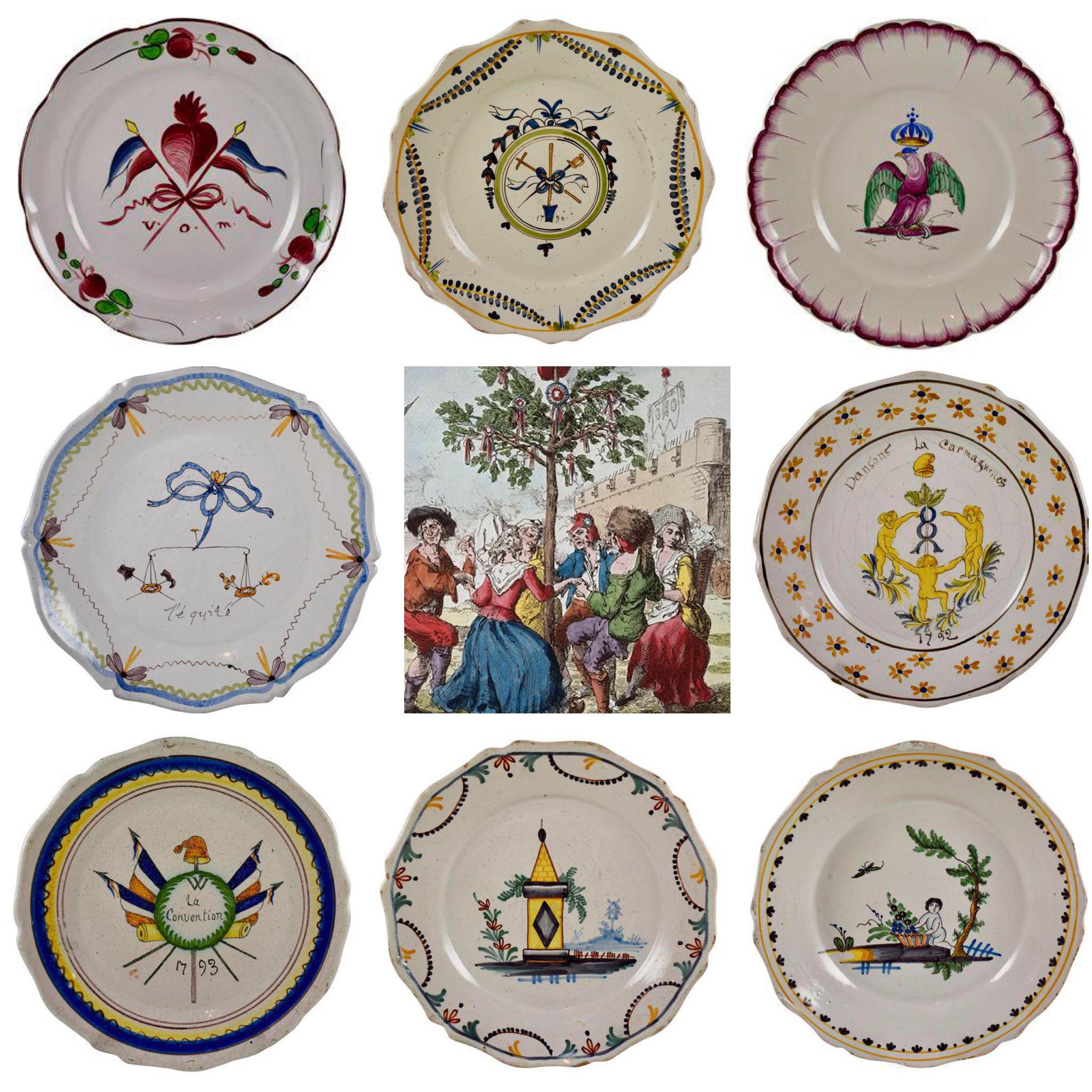 plat à faïence en étain du XVIIIe siècle:: Nevers:: Révolution française:: L'équité 1