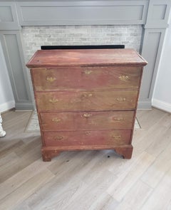 18th Century New England Country American Queen Anne Blanket Chest Of Drawers