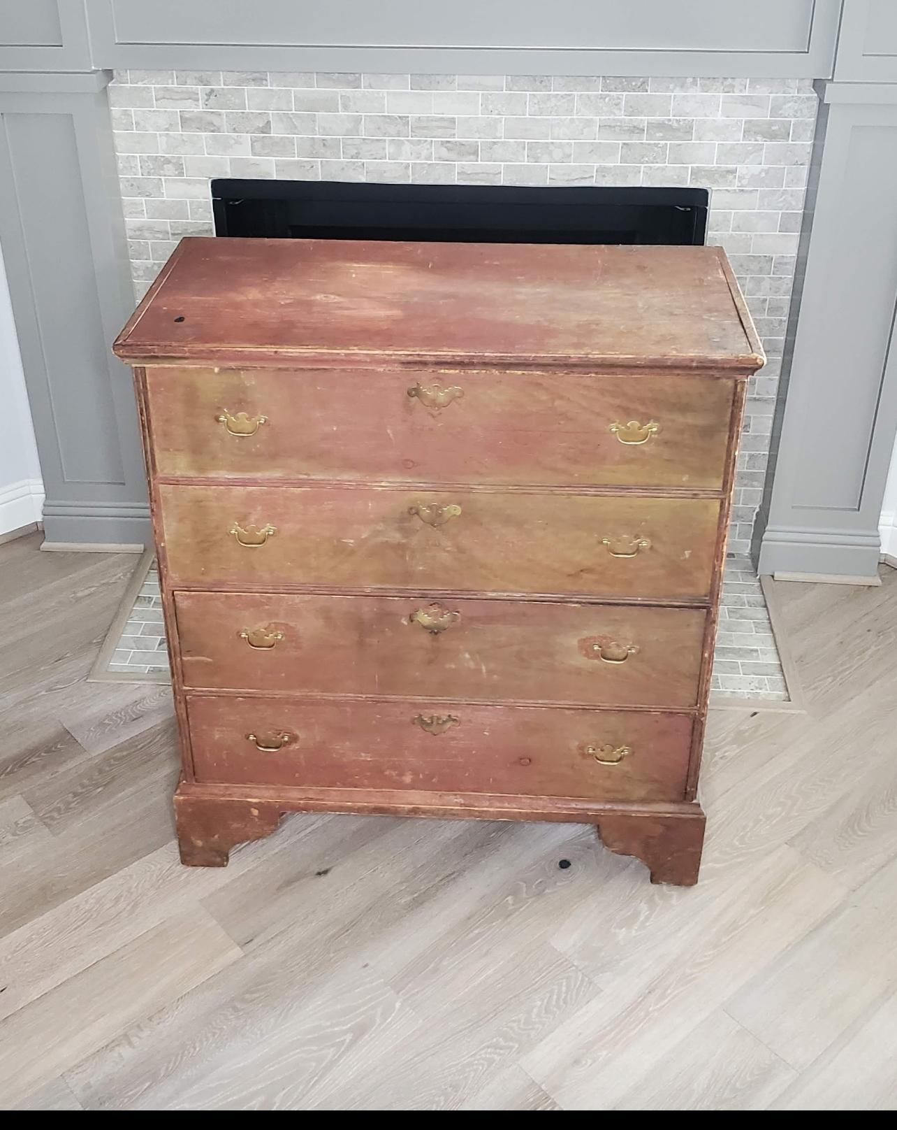 18. Jahrhundert New England Land American Queen Anne Decke Kommode der Schubladen im Zustand „Gut“ im Angebot in Forney, TX