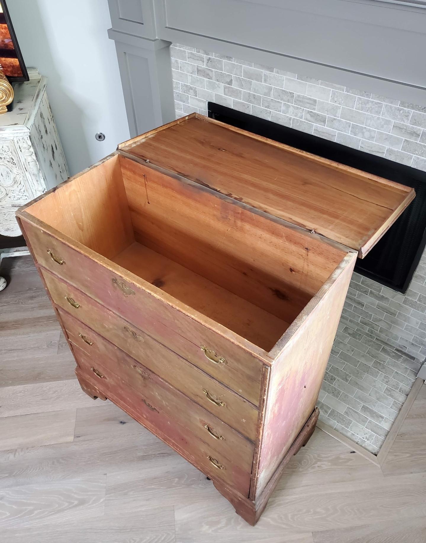 18. Jahrhundert New England Land American Queen Anne Decke Kommode der Schubladen im Angebot 2