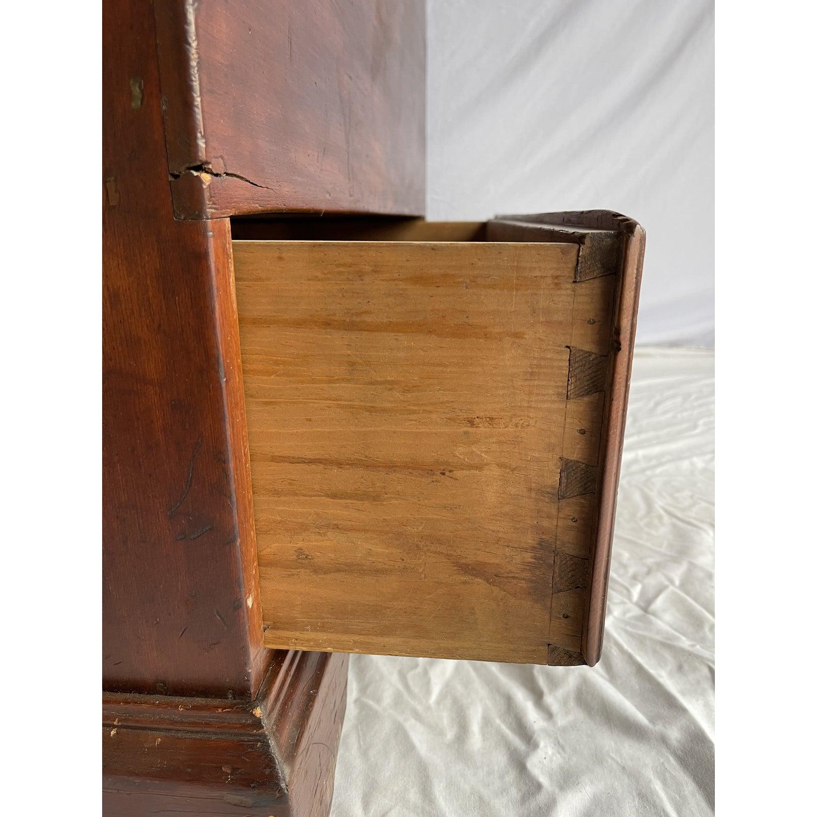 Wood 18th Century New England Country American Single Drawer Blanket Mule Chest For Sale
