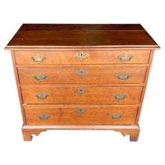 18th Century New England Mahogany Four Drawer Chest