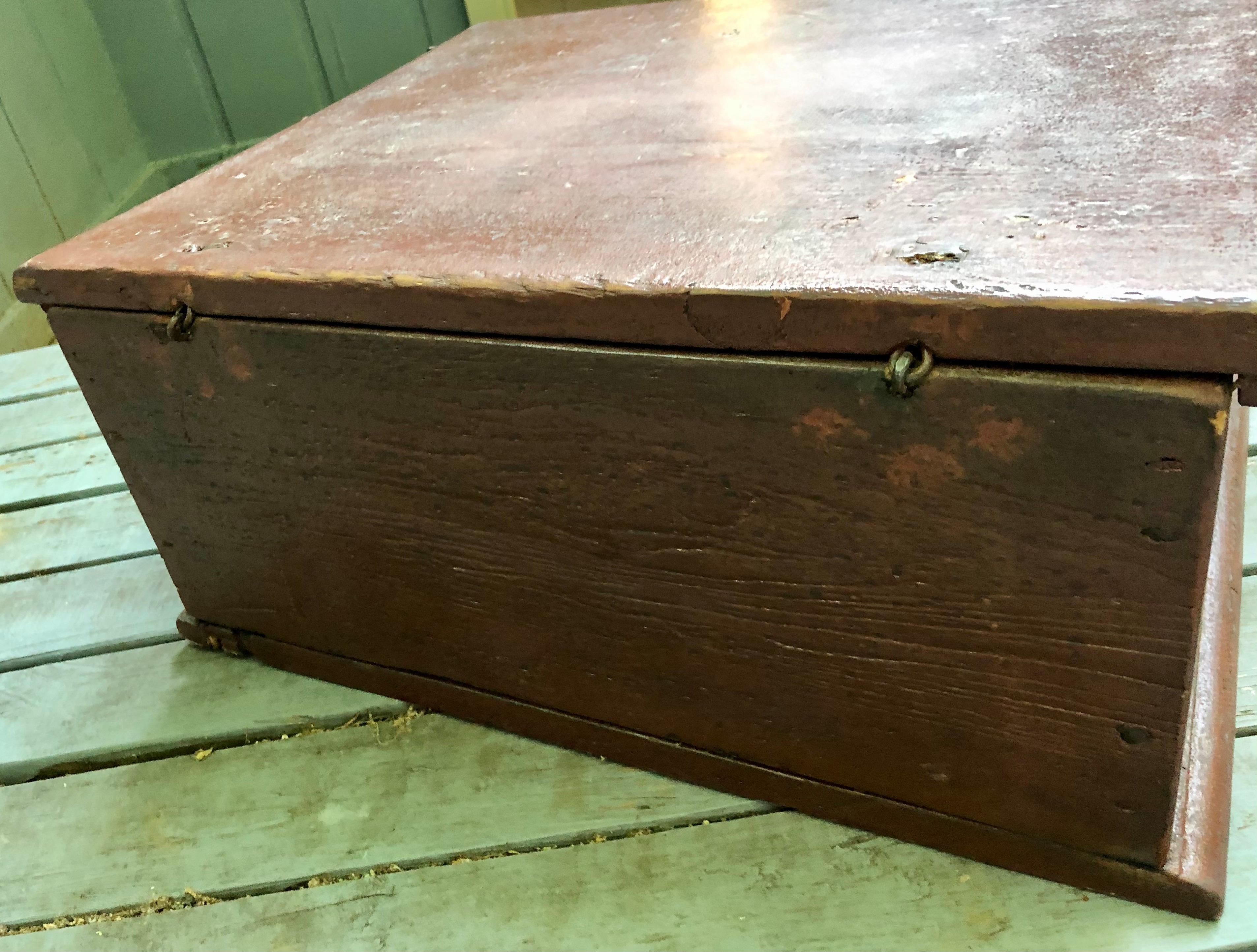 Wood 18th Century New England Painted Bible Box