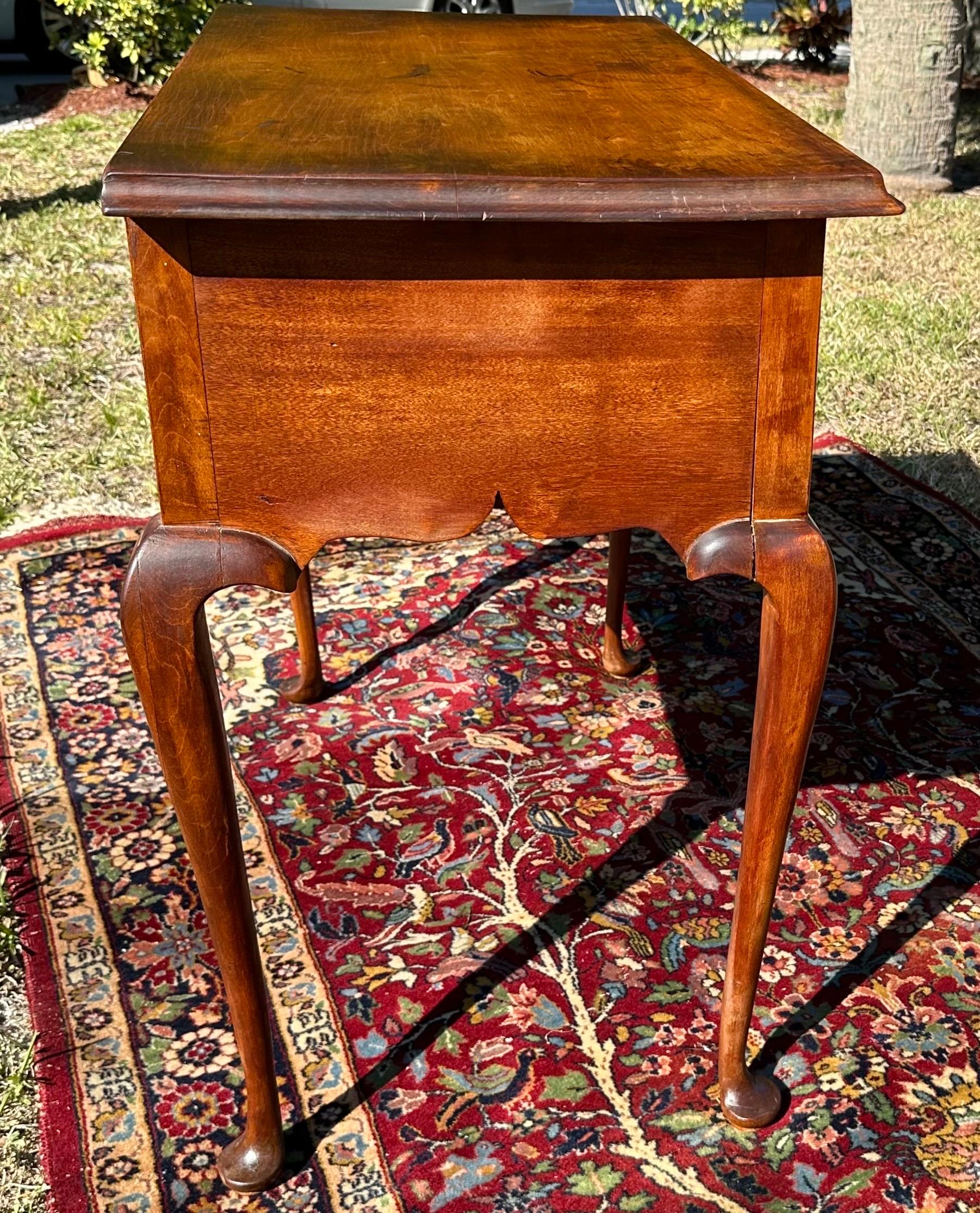 18th Century New England Queen Anne Cherry Lowboy For Sale 1