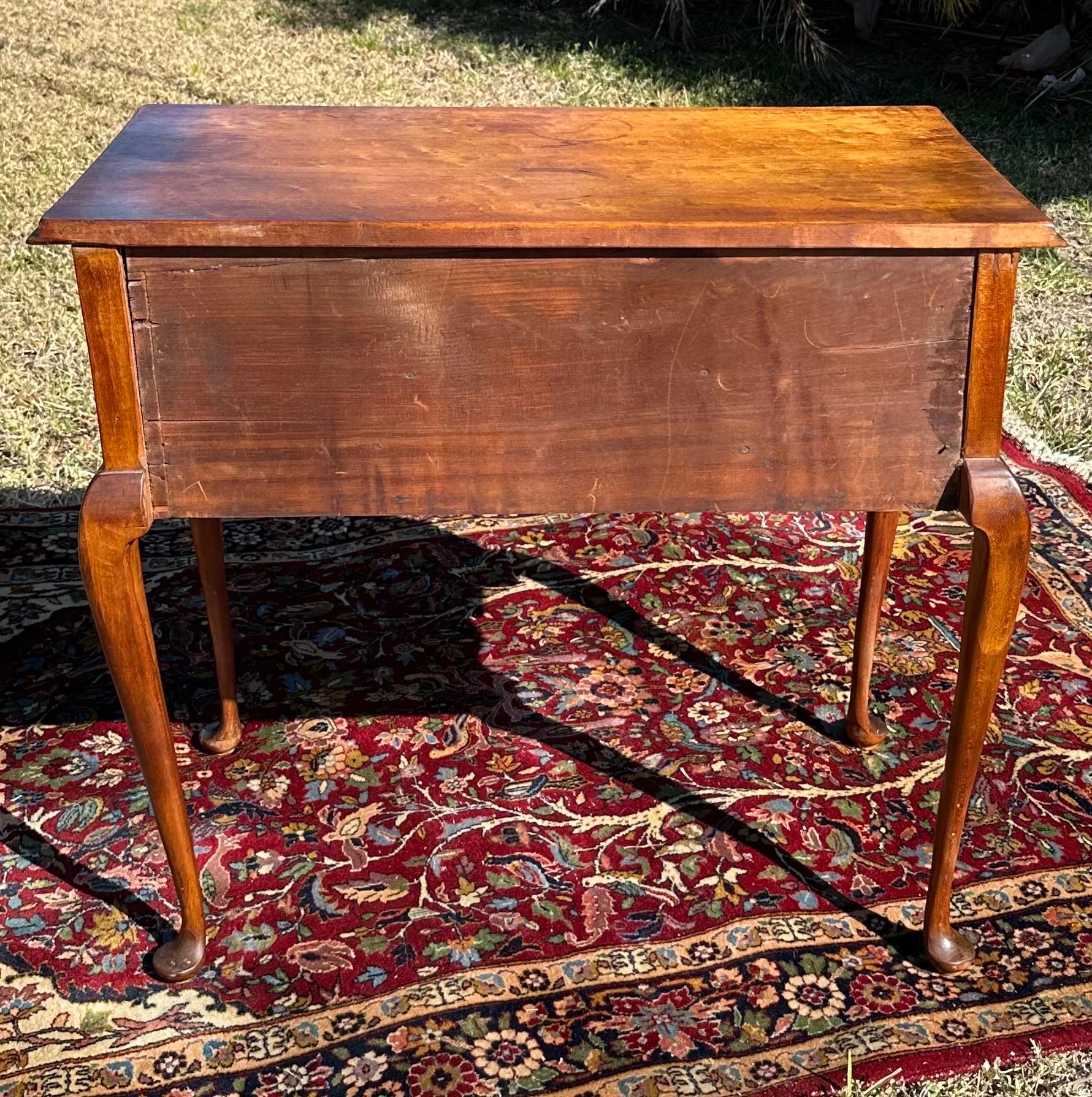 18th Century New England Queen Anne Cherry Lowboy For Sale 3