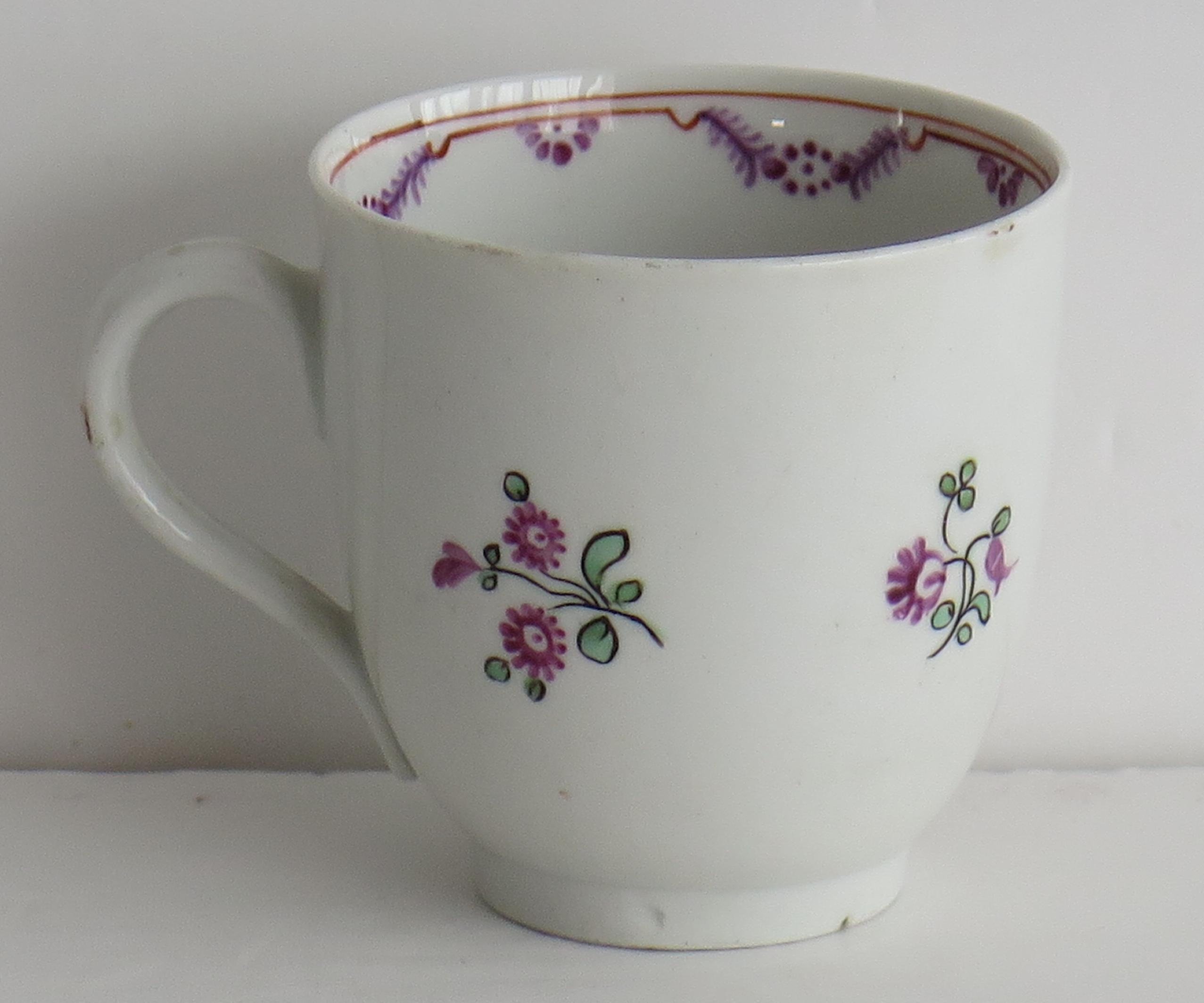 Georgian 18th Century Newhall Porcelain Coffee Cup Pattern 139, Circa 1790 For Sale