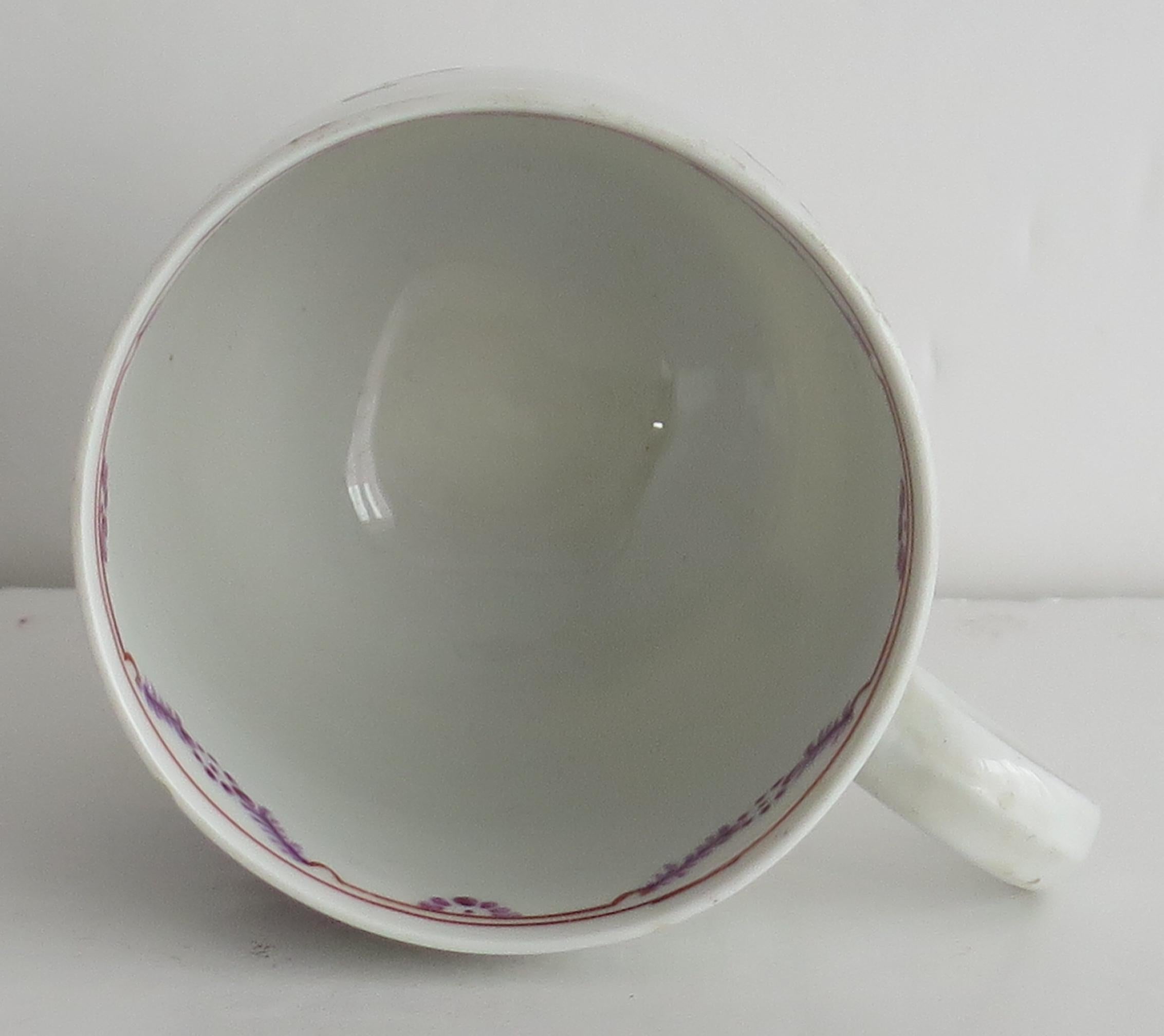 Glazed 18th Century Newhall Porcelain Coffee Cup Pattern 139, Circa 1790 For Sale