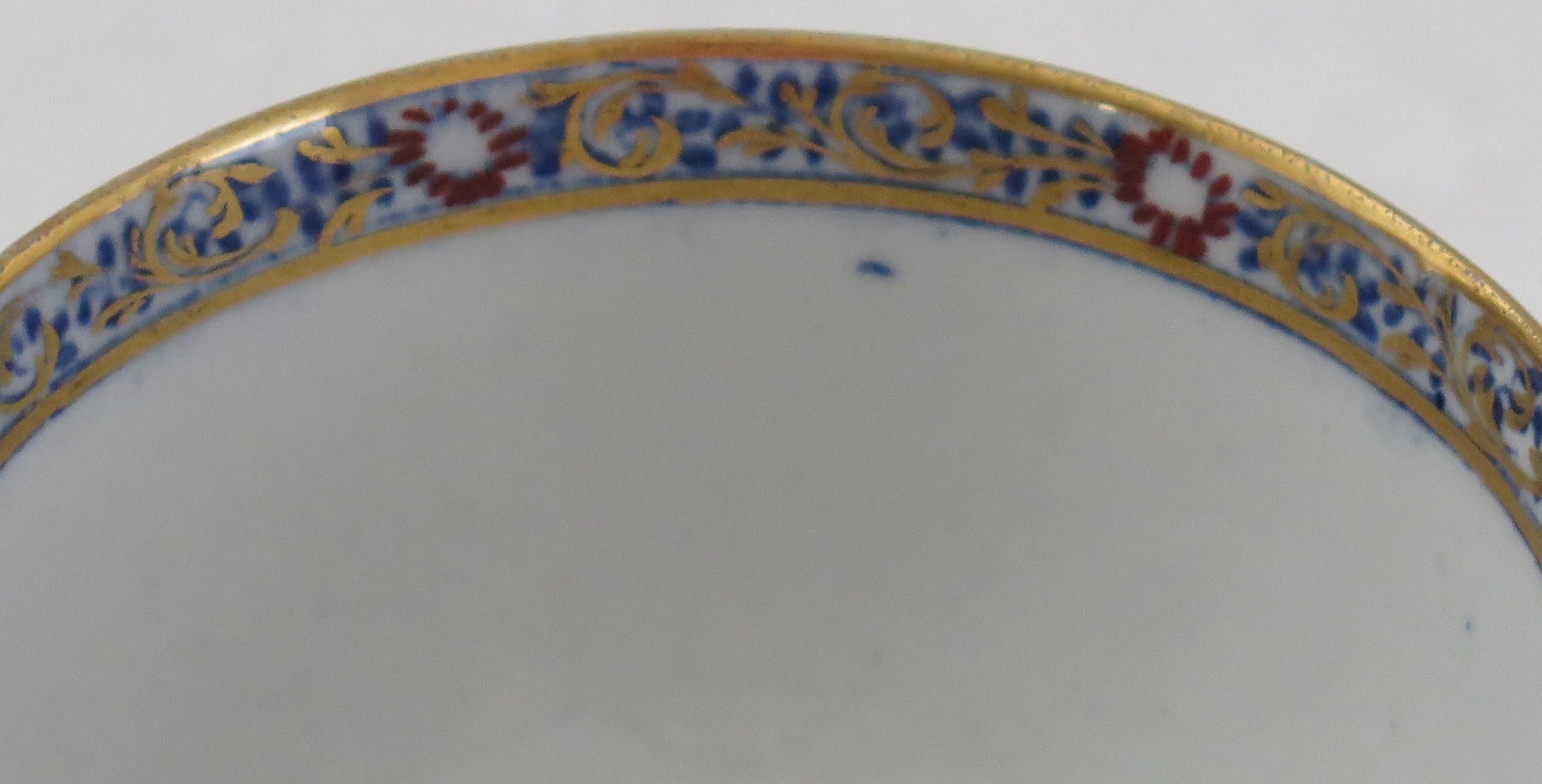 18th Century Newhall Porcelain Tea Bowl in Tobacco Leaf Pattern 274, Circa 1795 4