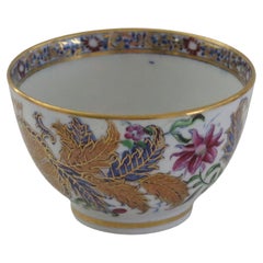 18th Century Newhall Porcelain Tea Bowl in Tobacco Leaf Pattern 274, Circa 1795