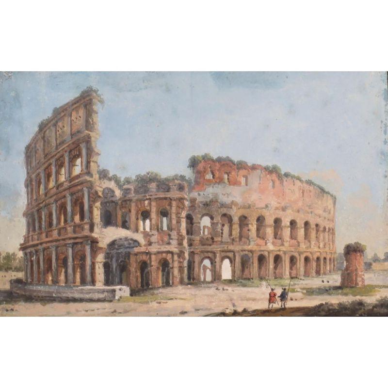 18th Century Nine Views of Rome Painting Tempera on Paper For Sale 1
