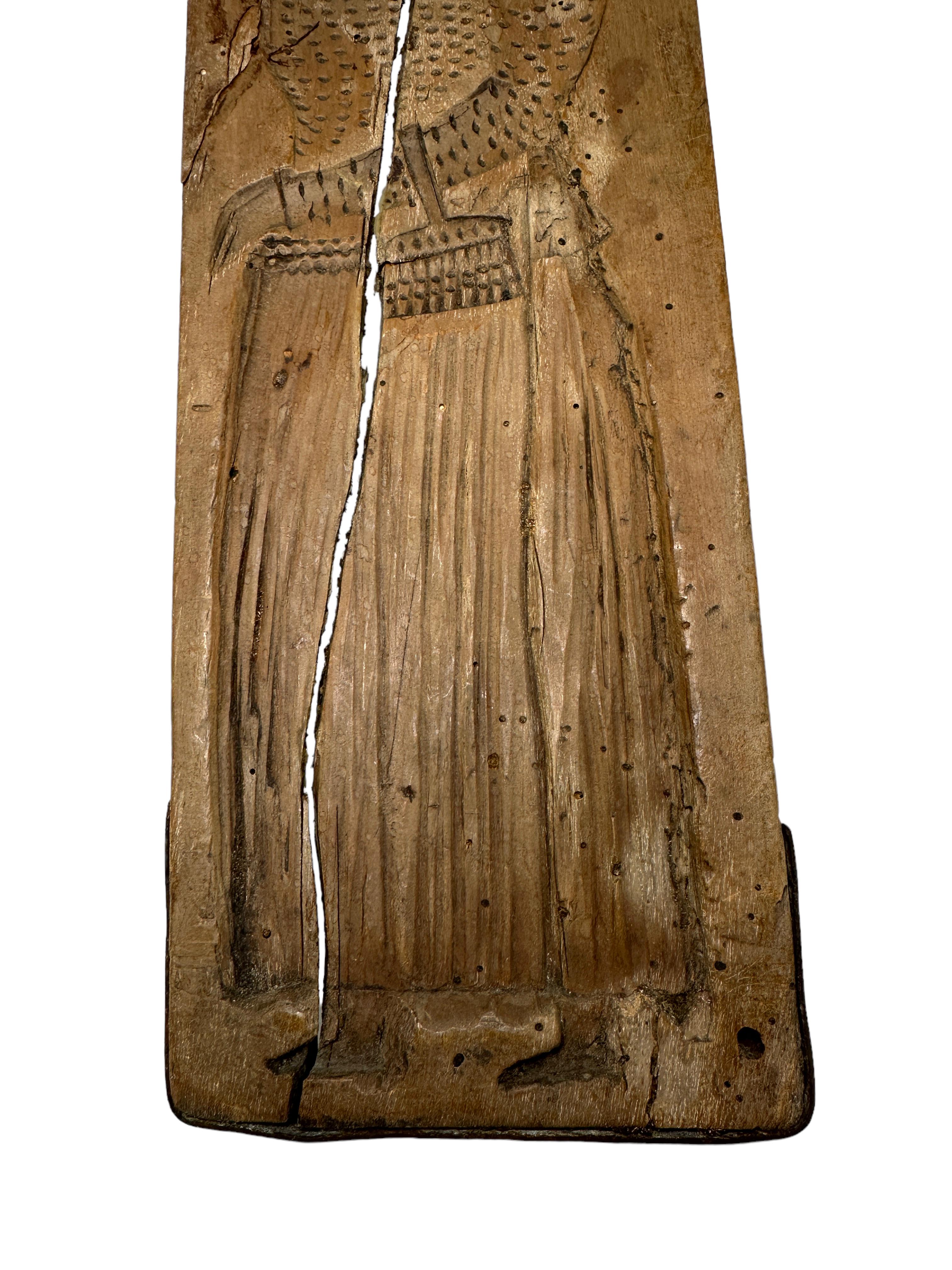 Moule à pain d'épices en bois du XVIIIe siècle pour femme noble et homme Spéculaas Springerle en vente 3