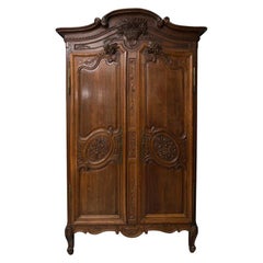 18th Century Normandy Louis XV Walnut Armoire