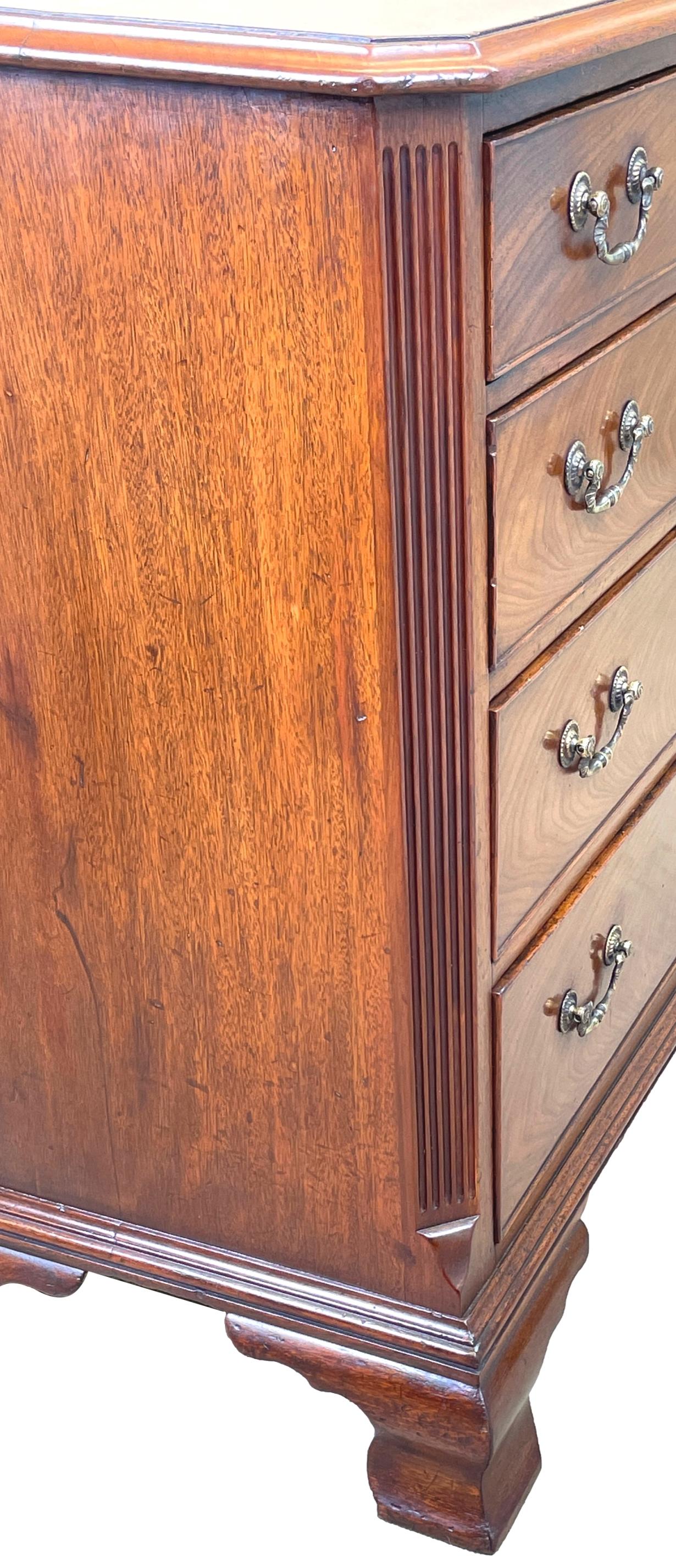 Georgian 18th Century North Country Mahogany Chest For Sale