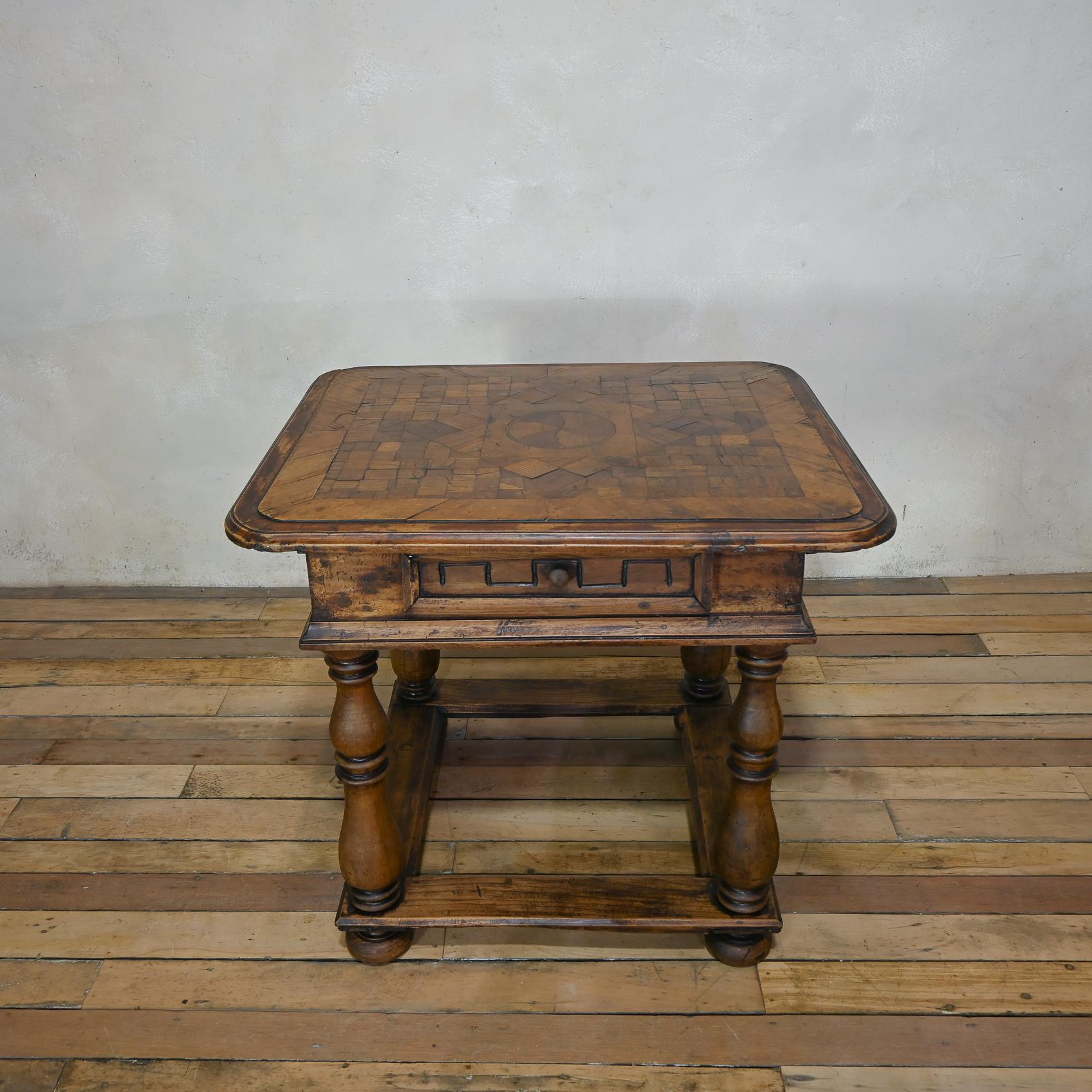 Parquetry 18th Century North Italian Walnut Centre Table For Sale