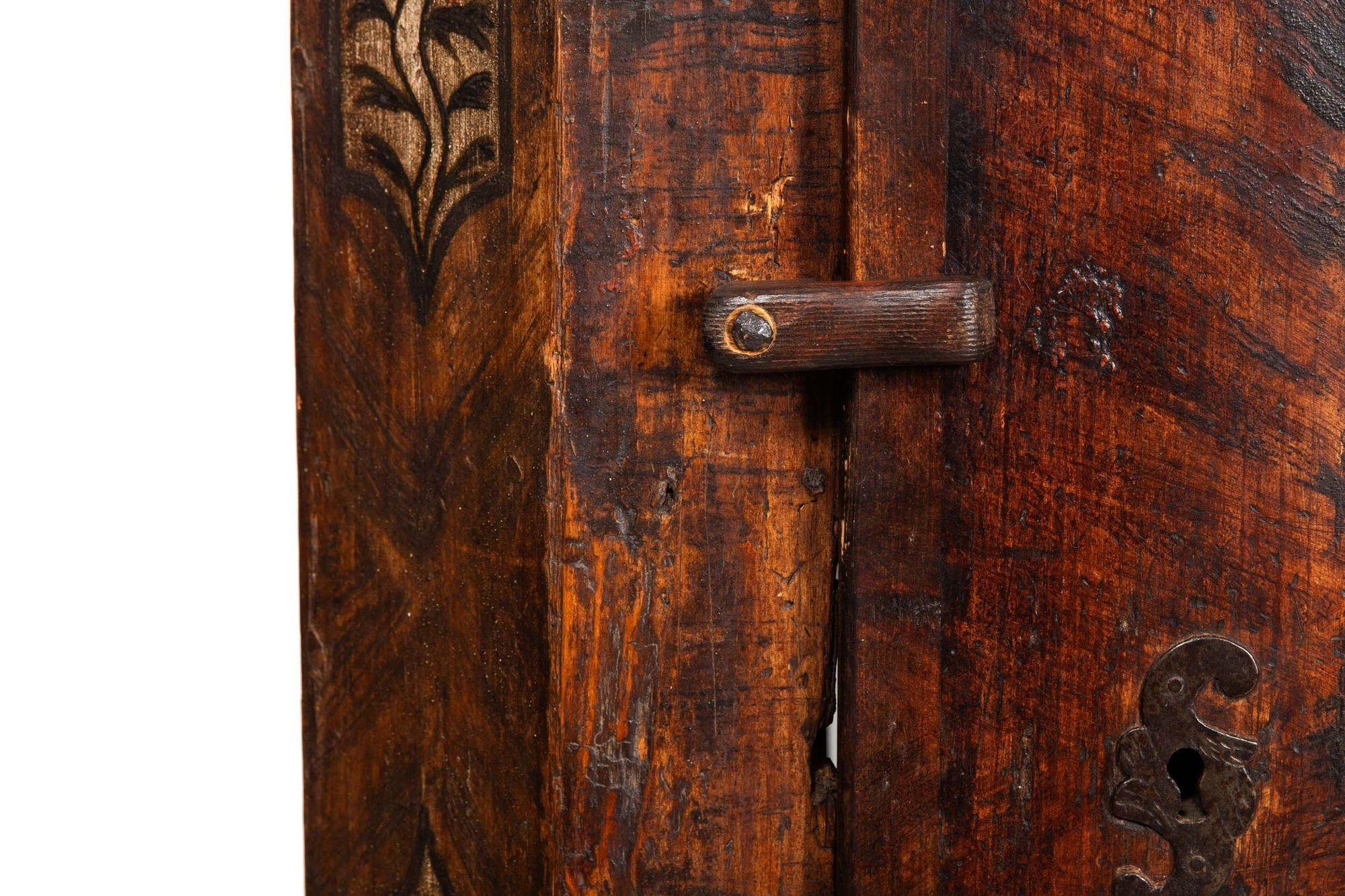 18th Century Northern European Grain-Painted Antique Wardrobe or Cupboard 8