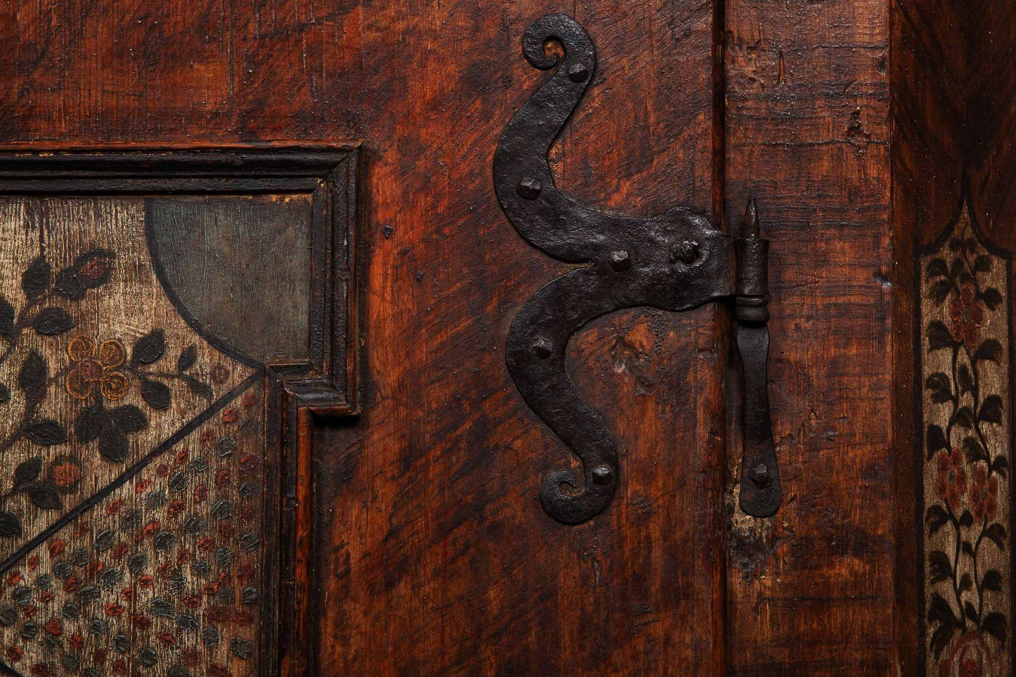 18th Century Northern European Grain-Painted Antique Wardrobe or Cupboard 11