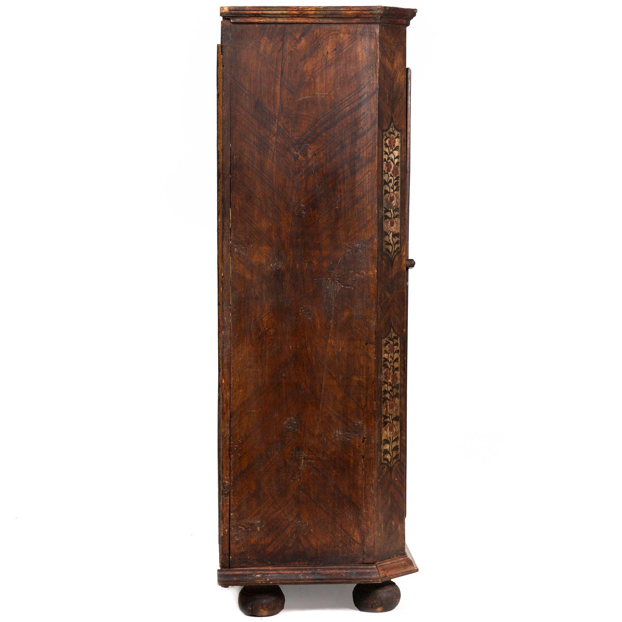 18th Century and Earlier 18th Century Northern European Grain-Painted Antique Wardrobe or Cupboard
