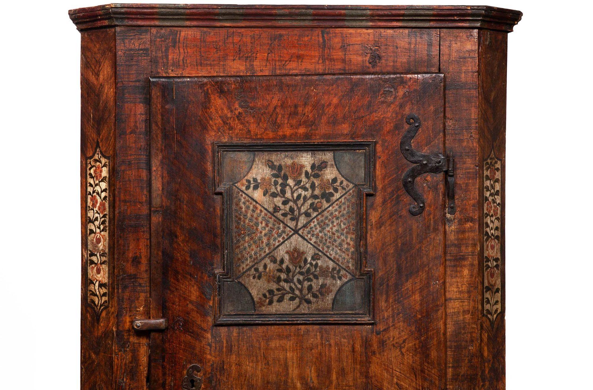 18th Century Northern European Grain-Painted Antique Wardrobe or Cupboard 2