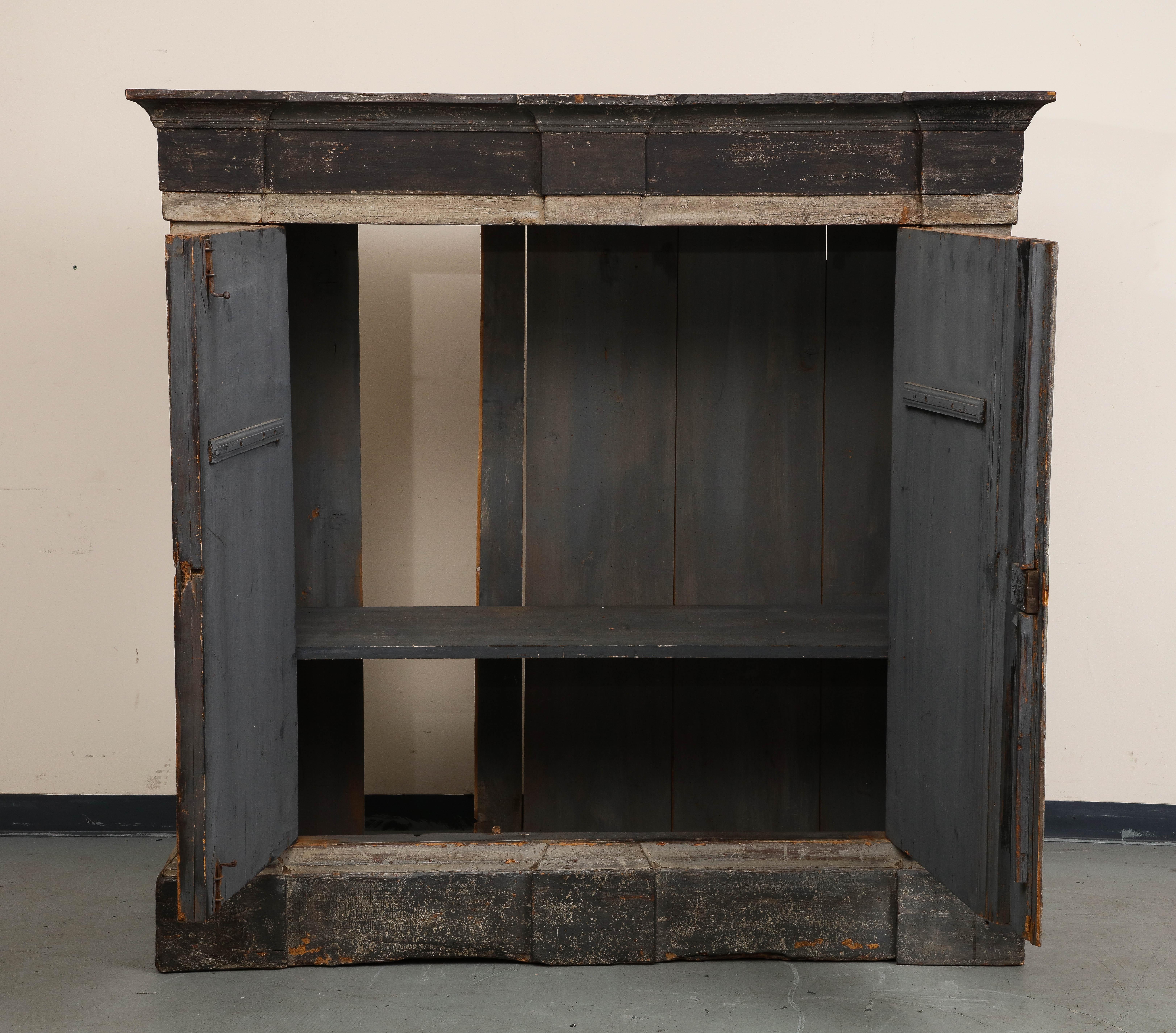 18th Century and Earlier 18th Century Northern European Rustic Painted Armoire/Cabinet For Sale