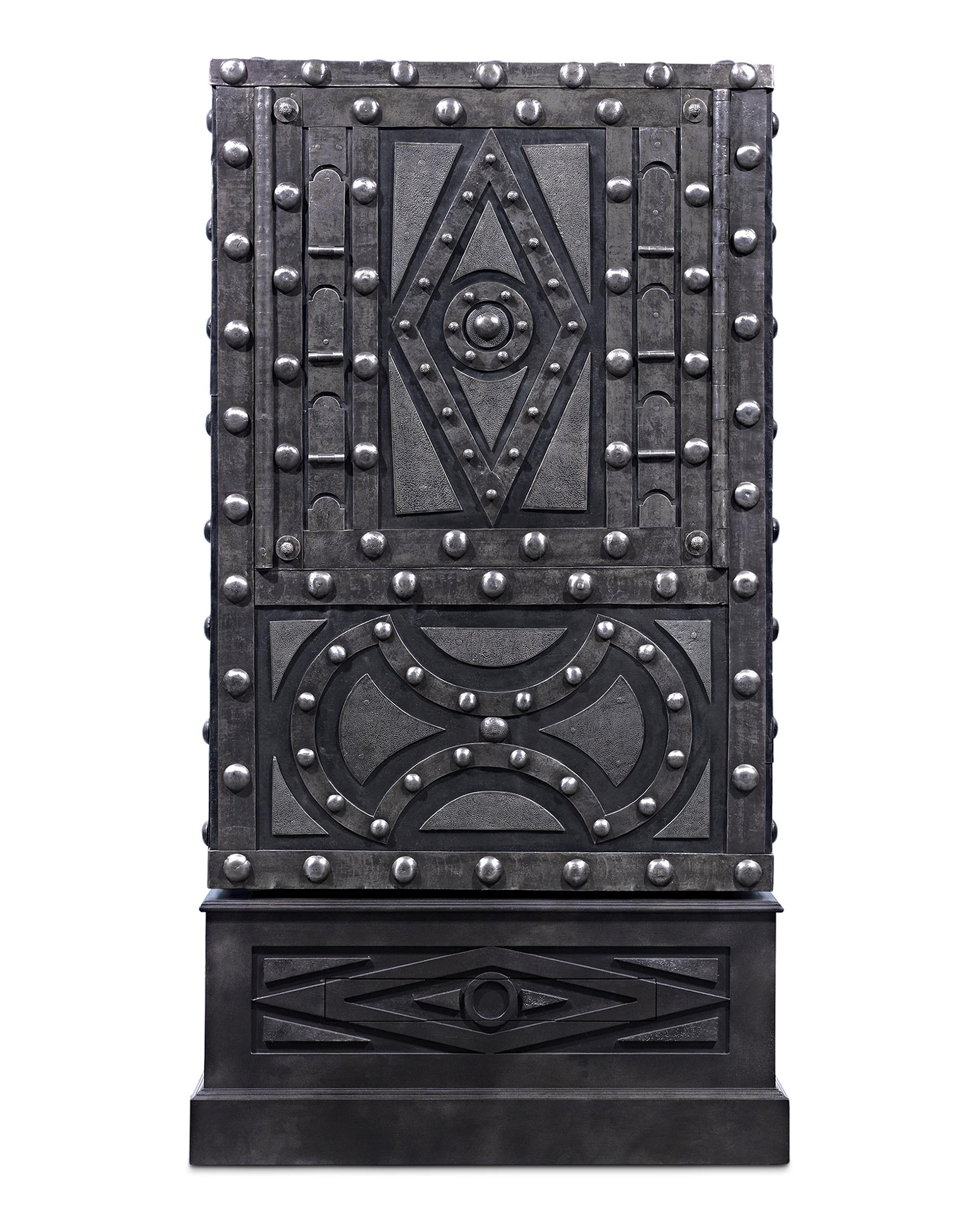 This rare 18th century safe hails from the beautiful Piedmont region of northwestern Italy, and is crafted of reinforced wrought iron designed to be virtually indestructible. Intended to secure one's most precious valuables, the defining feature of