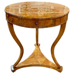 18th Century Northern Italian Walnut Side Table with Star Inlay