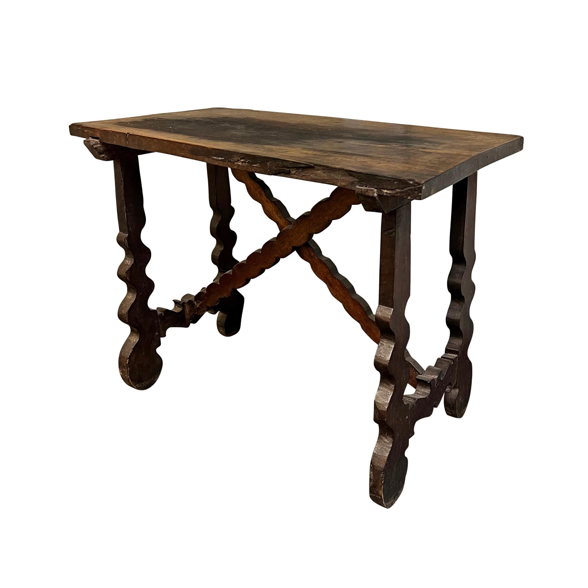 Hand-Carved 18th Century Northern Italian Walnut Table For Sale