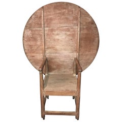 18th Century Northern New England Pine Chair or Hutch Table with Old Red Surface