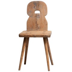 18th Century Northern Swedish Country Folk Art Chair