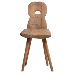 18th Century Northern Swedish Folk Art Country Pine Chair