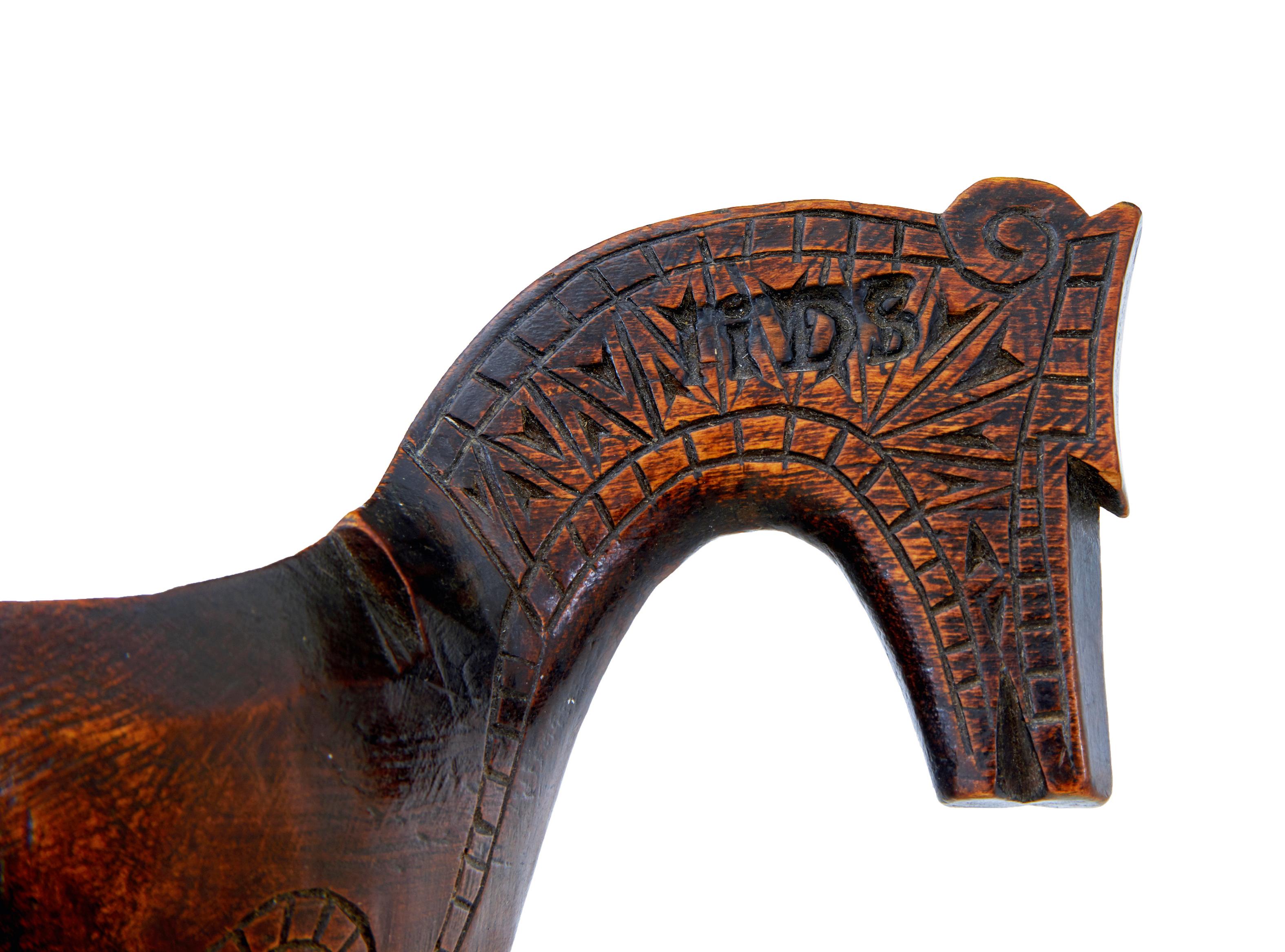 18th Century 18th century Norwegian carved kasa ale cup For Sale