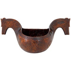 18th Century Norwegian Carved Kasa Ale Cup