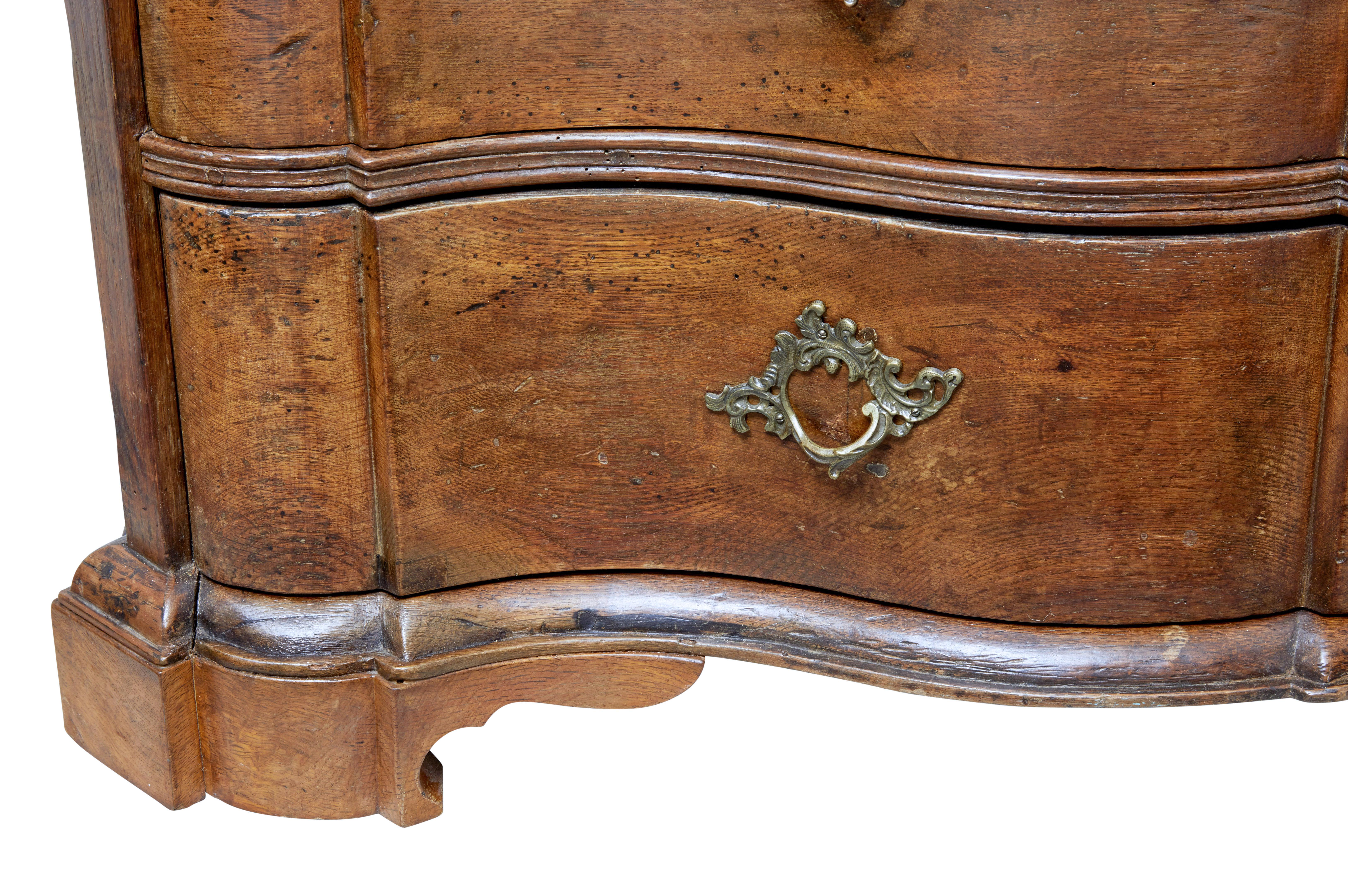 18th Century Norwegian Carved Oak Bureau Bookcase 6