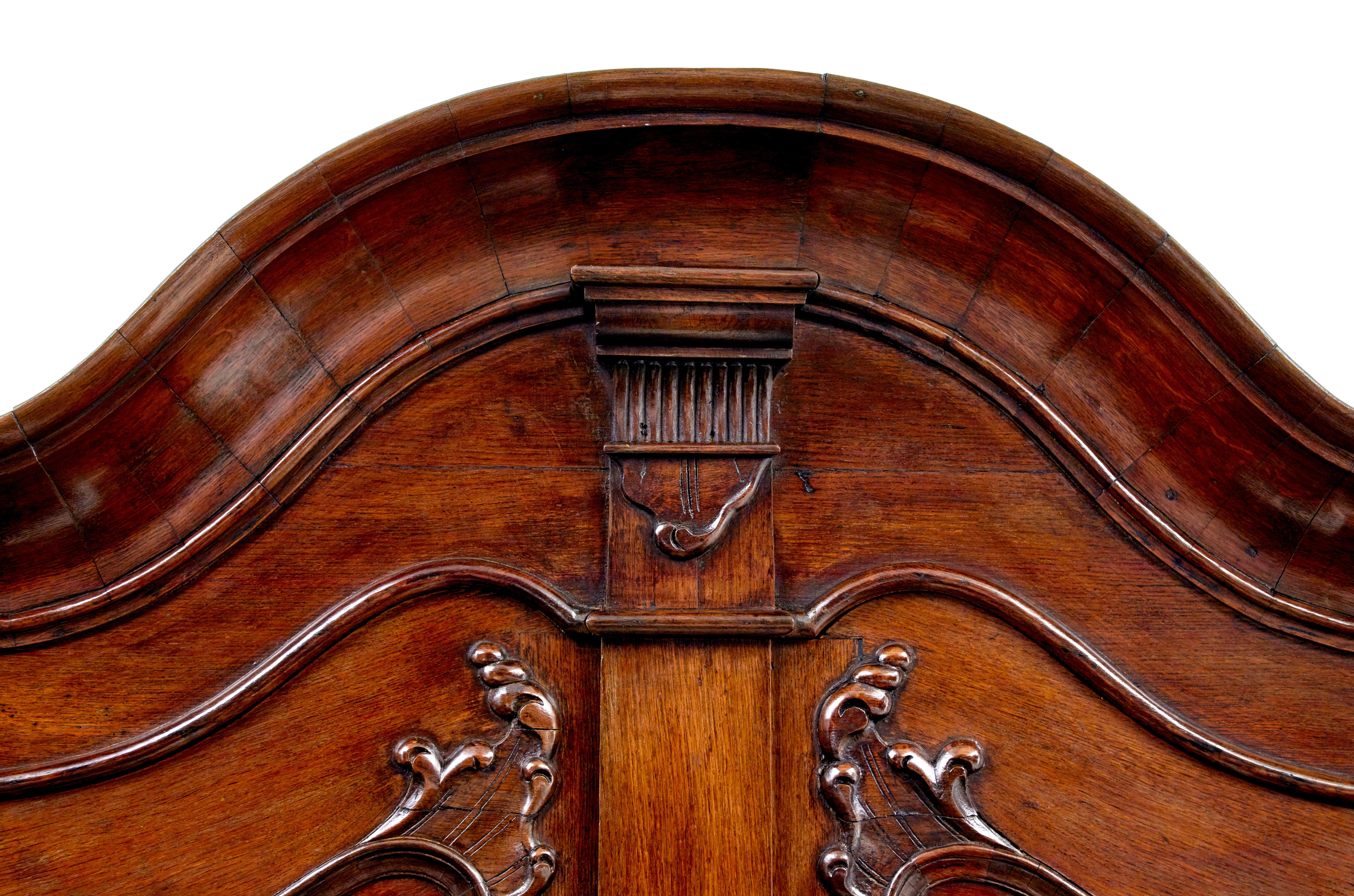 18th century Norwegian carved oak bureau bookcase For Sale 4