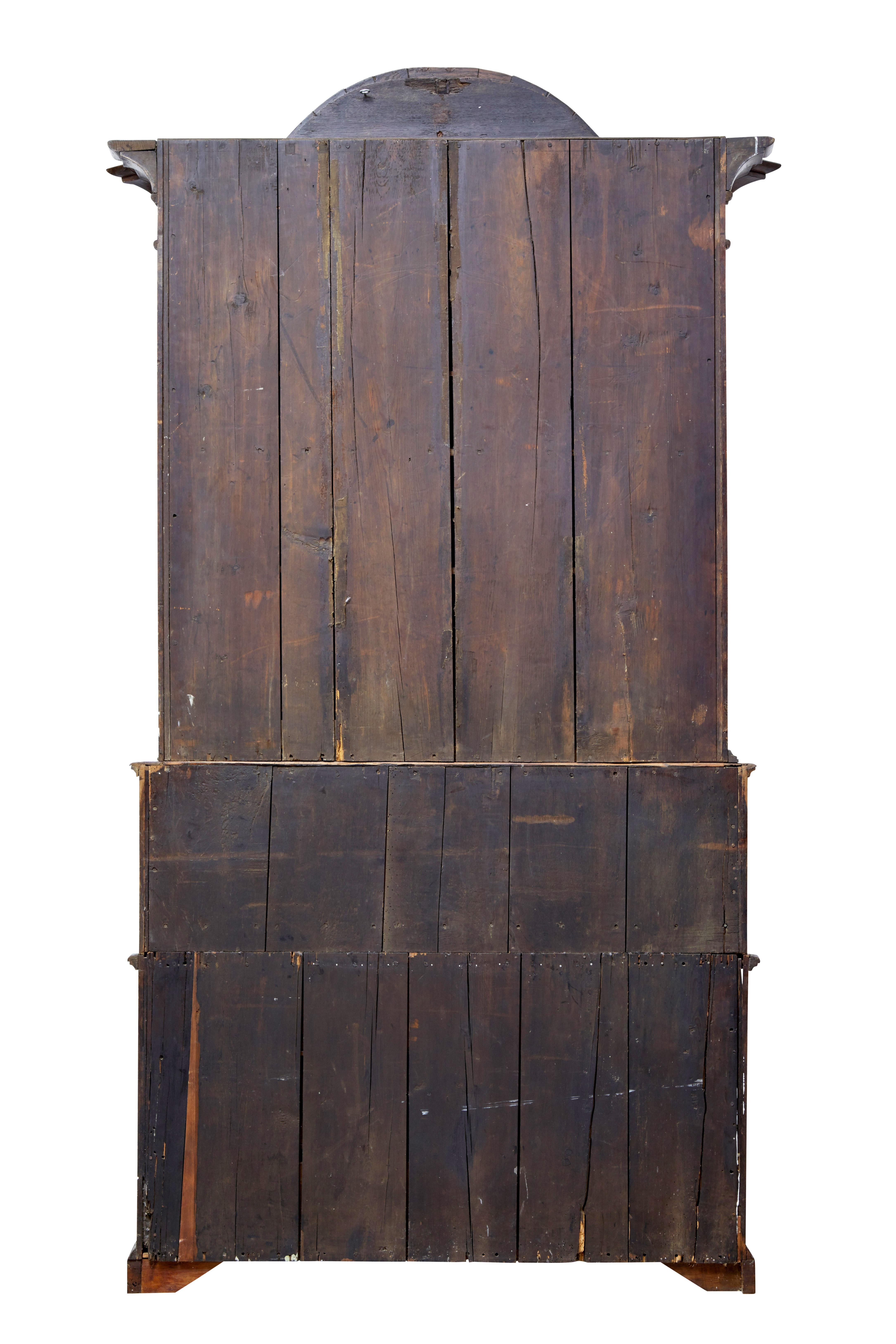 18th Century Norwegian Carved Oak Bureau Bookcase 5