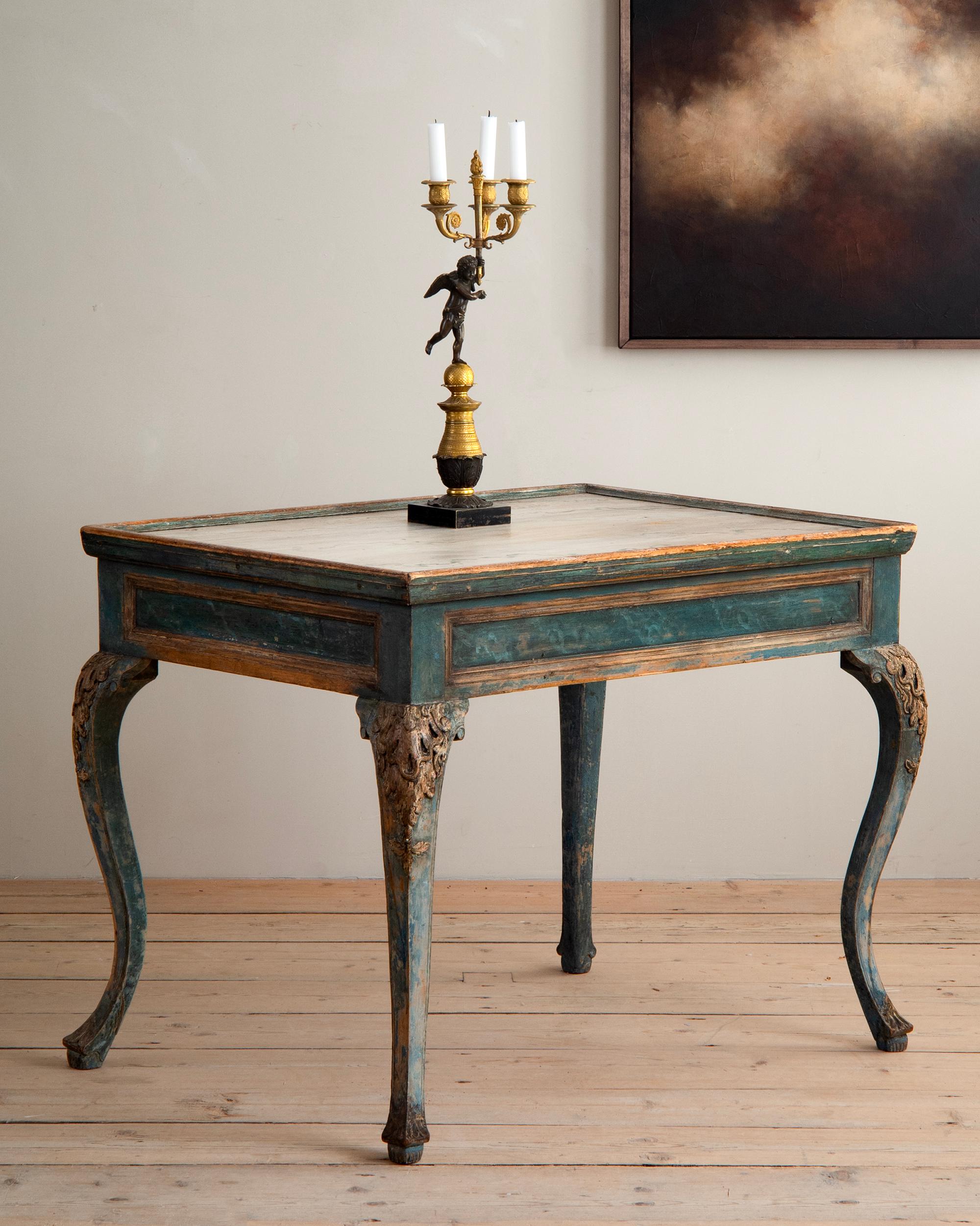 Hand-Crafted 18th Century Norwegian Rococo Centre Tray Table For Sale