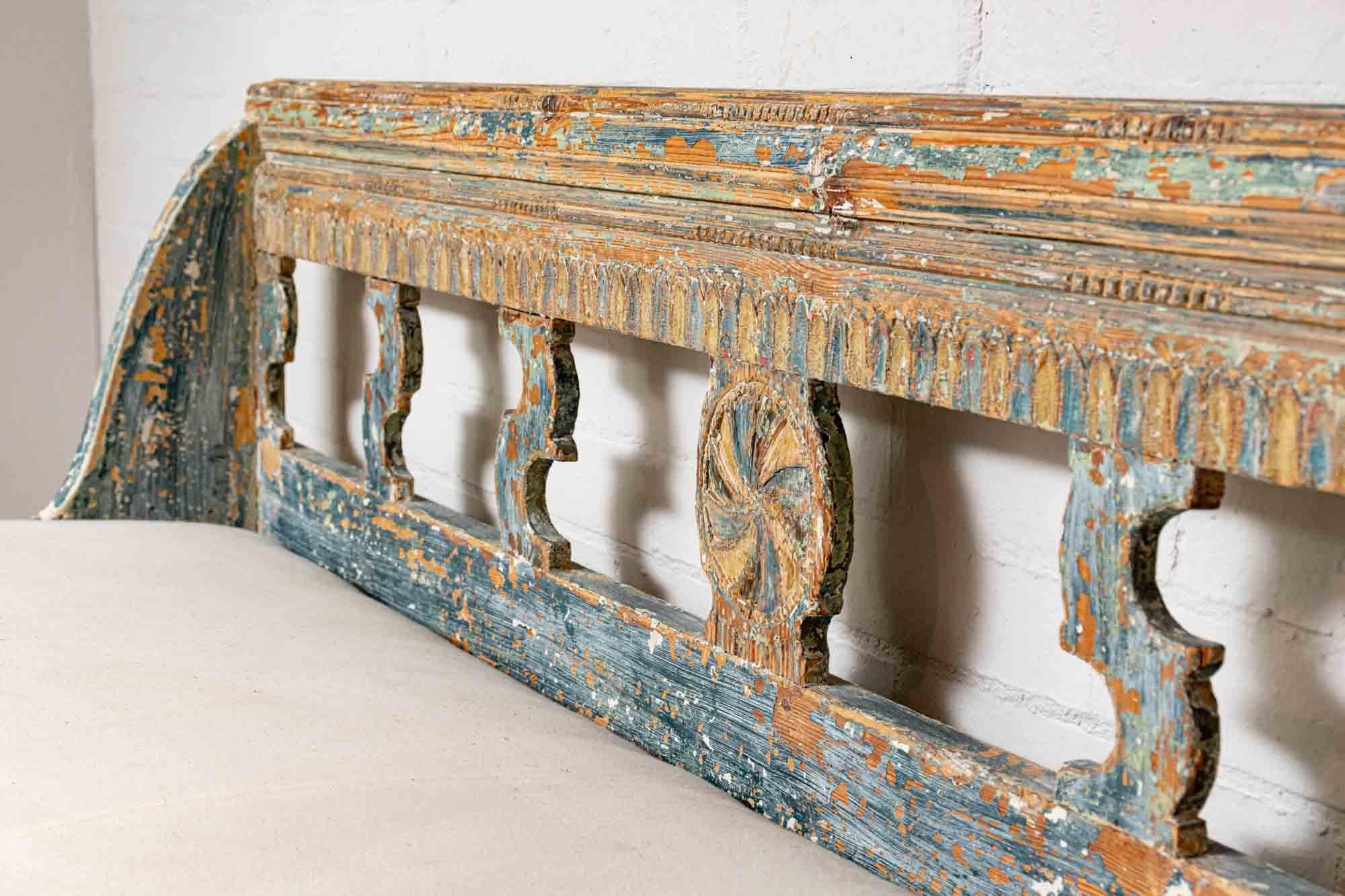 carved storage bench