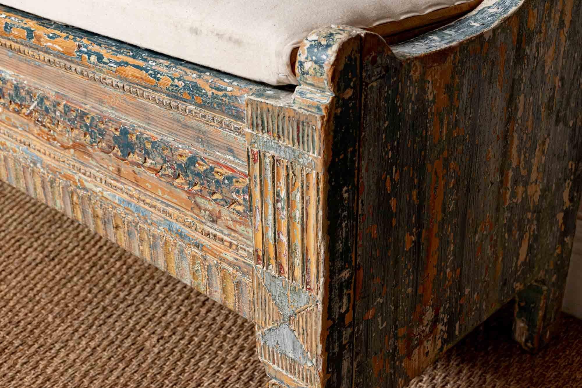 carved wood storage bench