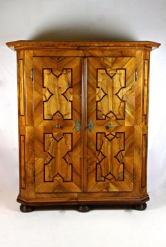 18th Century Nutwood Baroque Cabinet With Inlay Works, Austria ca. 1780