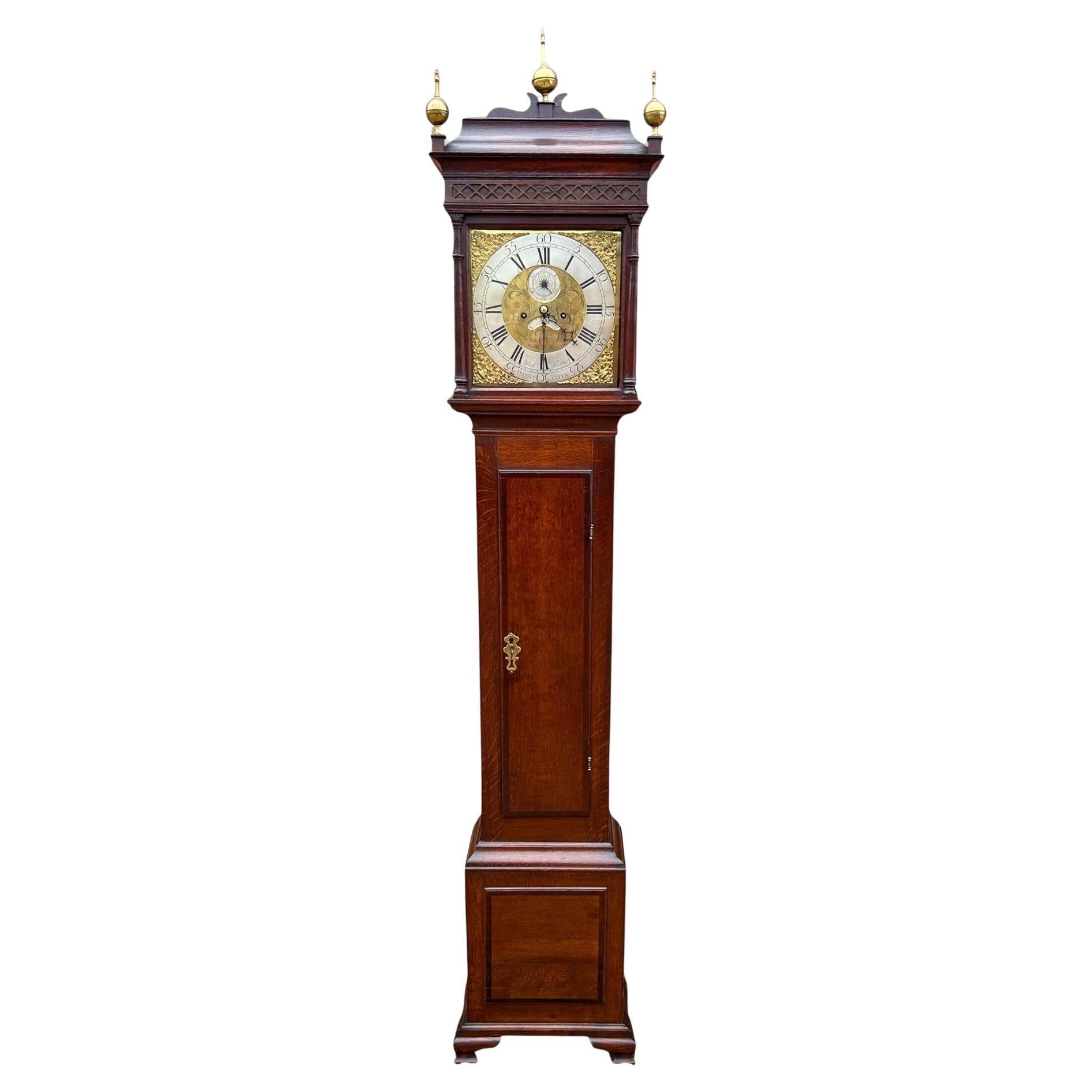 18th Century Oak 8 Day Grandfather Clock by Richard Houton